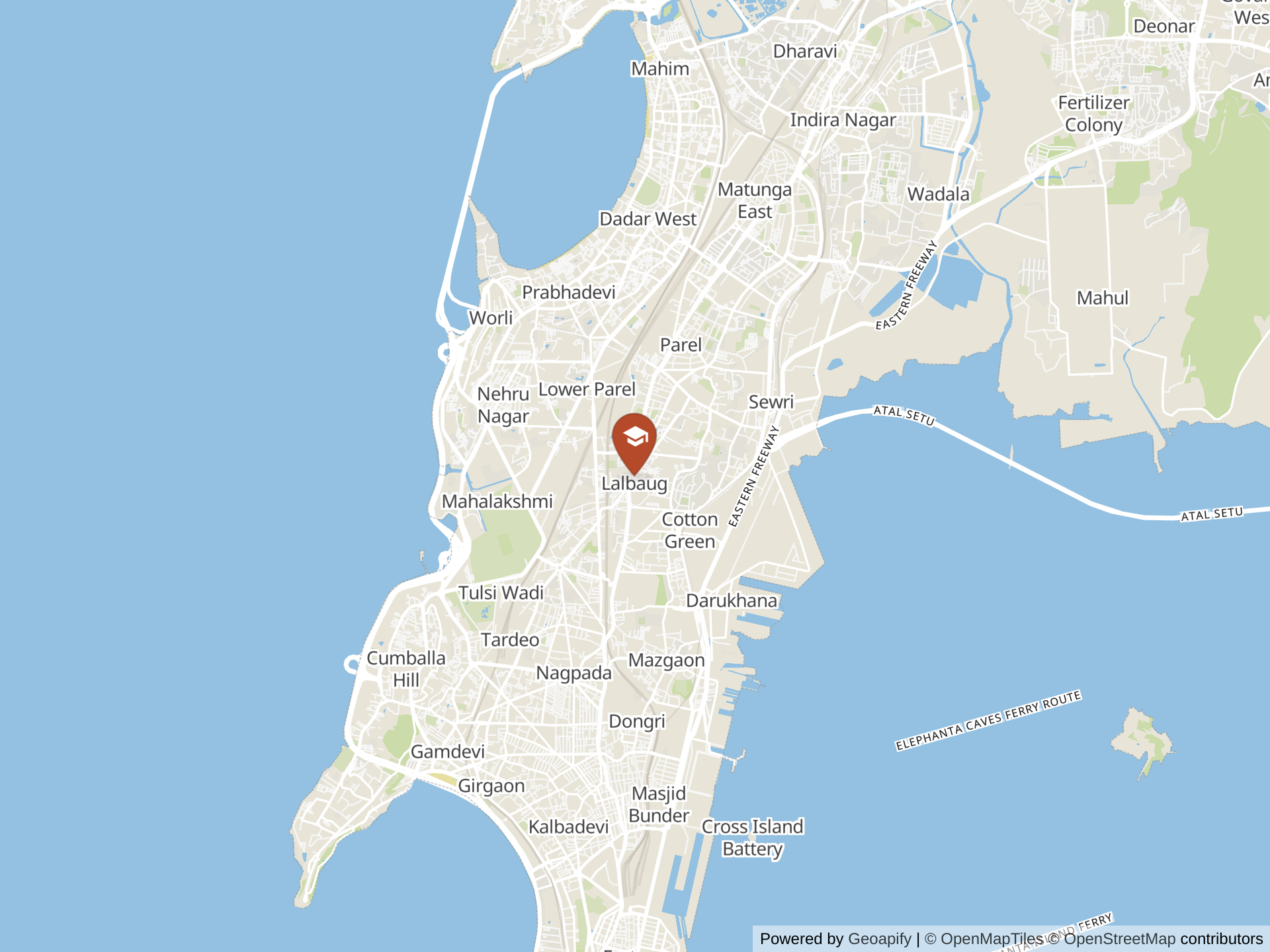 Map of JBCN International School, Parel