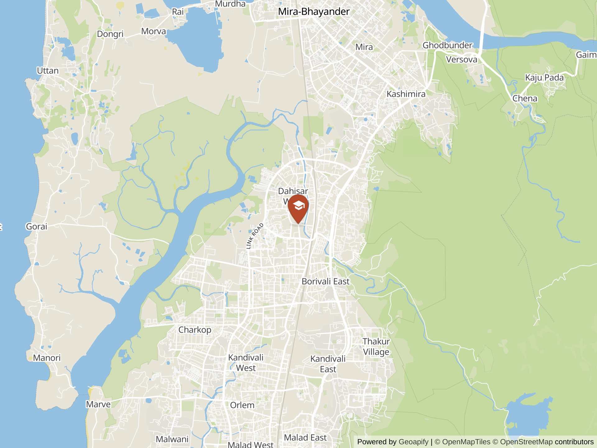 Map of JBCN International School, Borivali