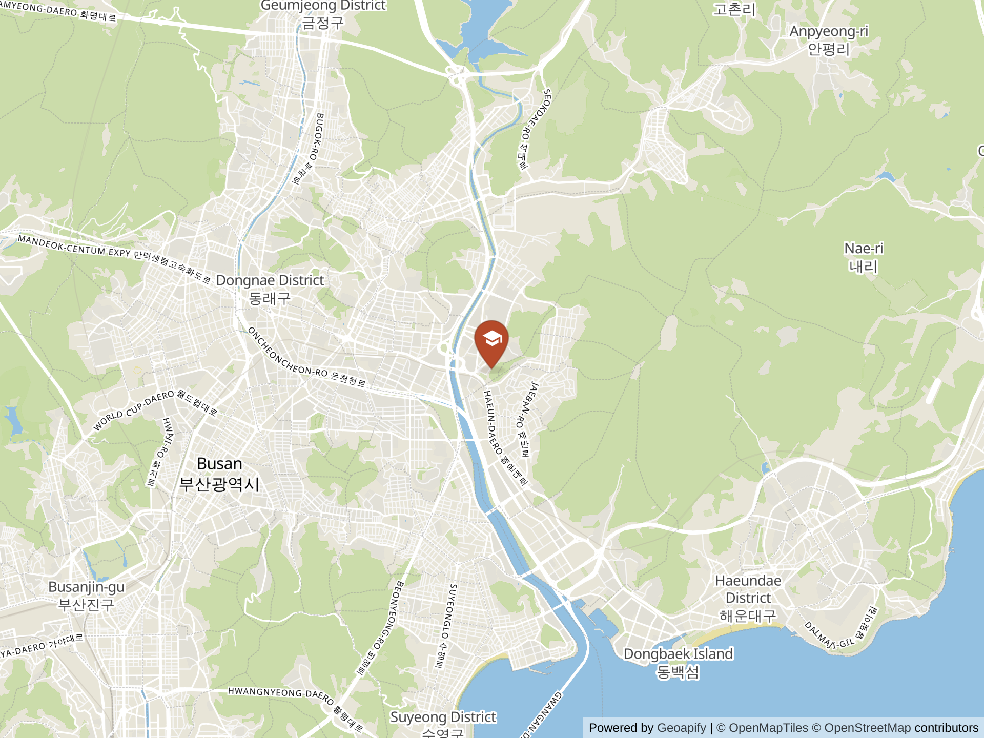 Map of Seoul Scholars International Busan