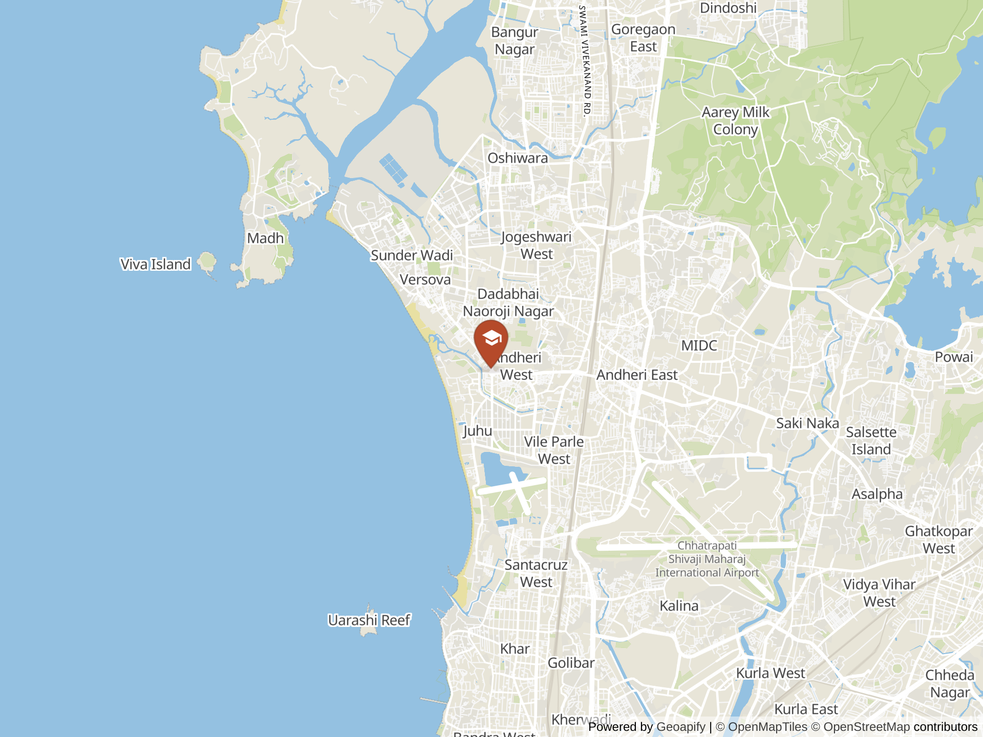 Map of JBCN International School, Oshiwara