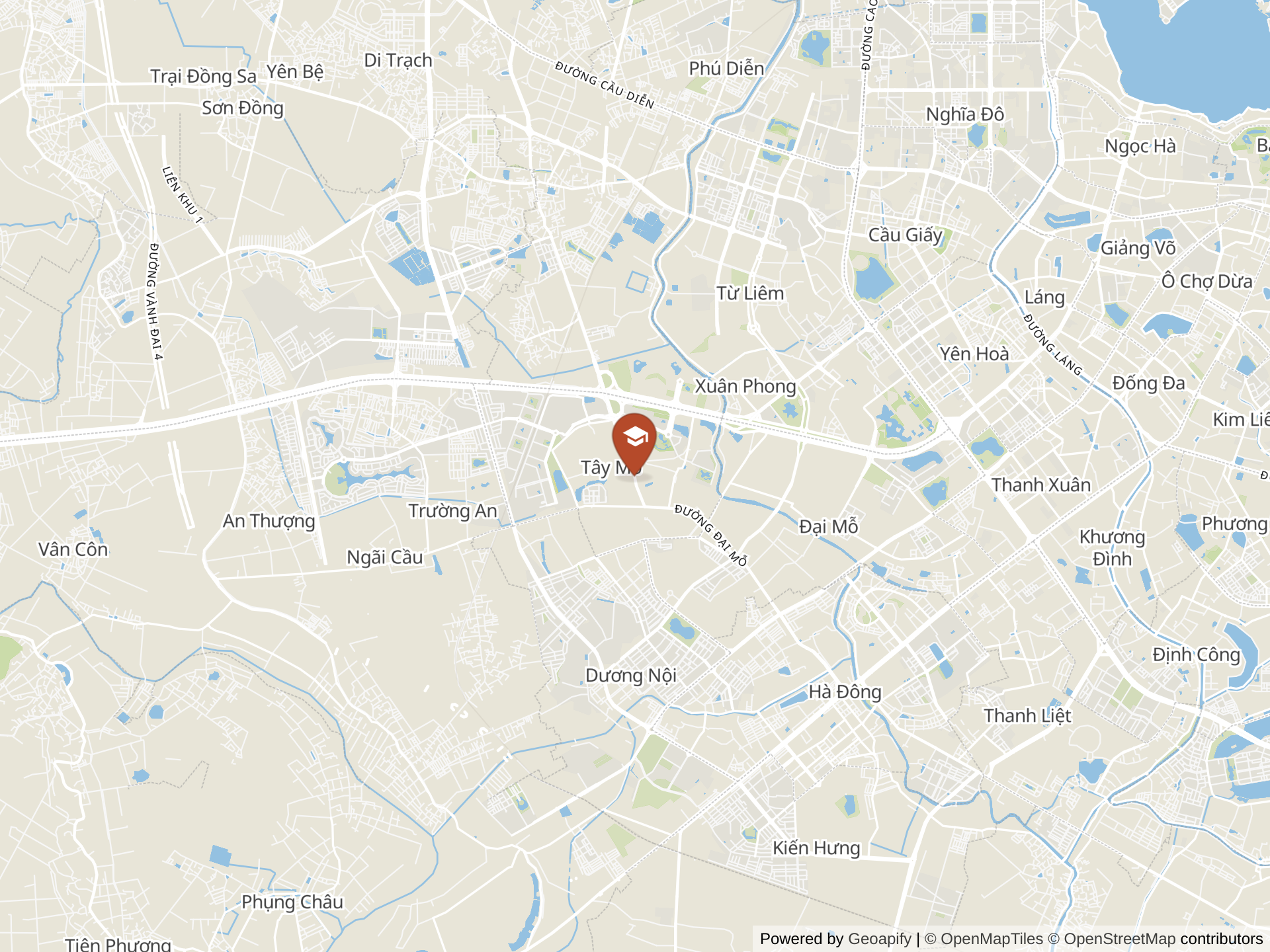 Map of Vinschool Smart City Primary and Secondary School