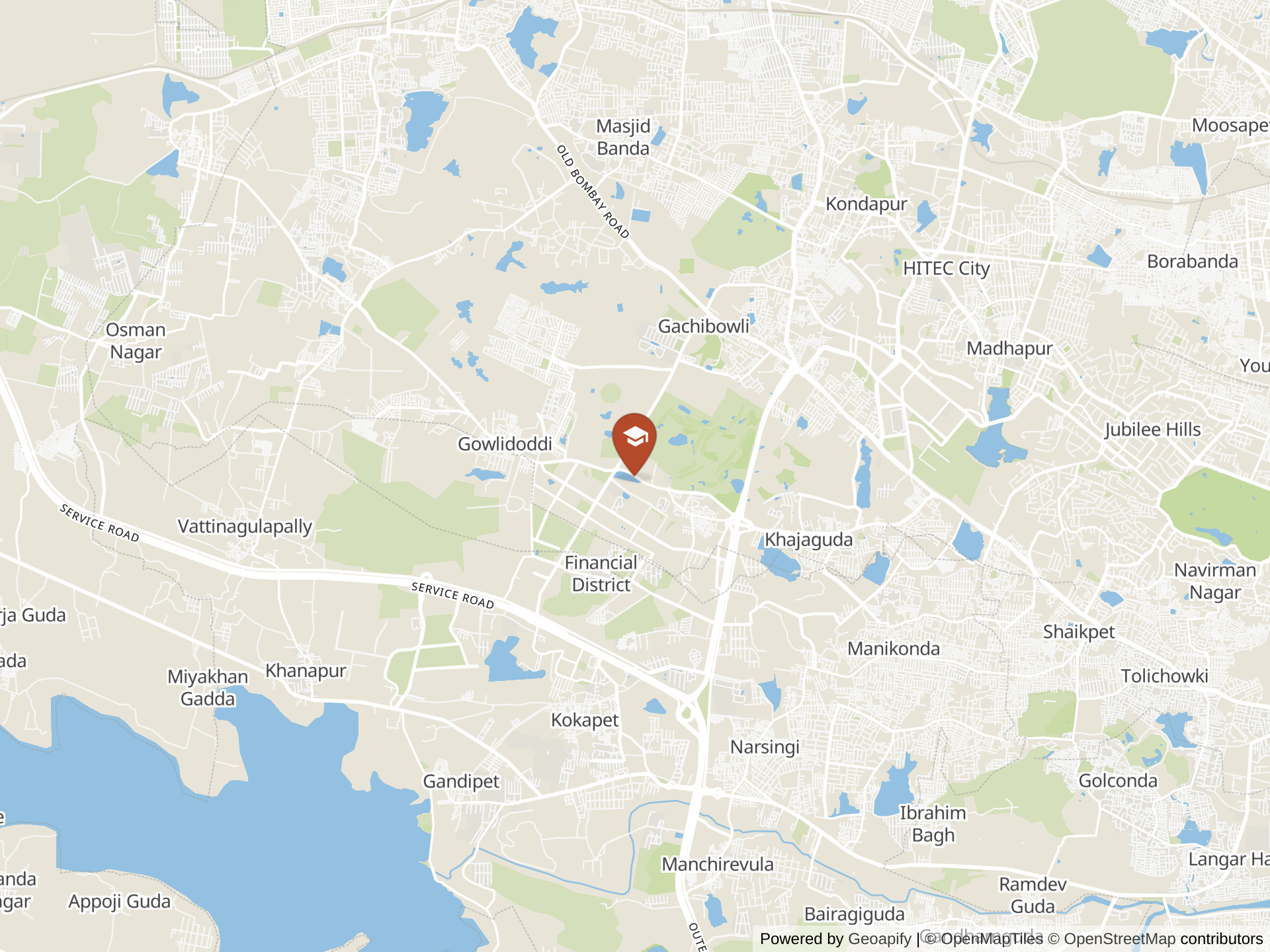 Map of Oakridge International School, Gachibowli