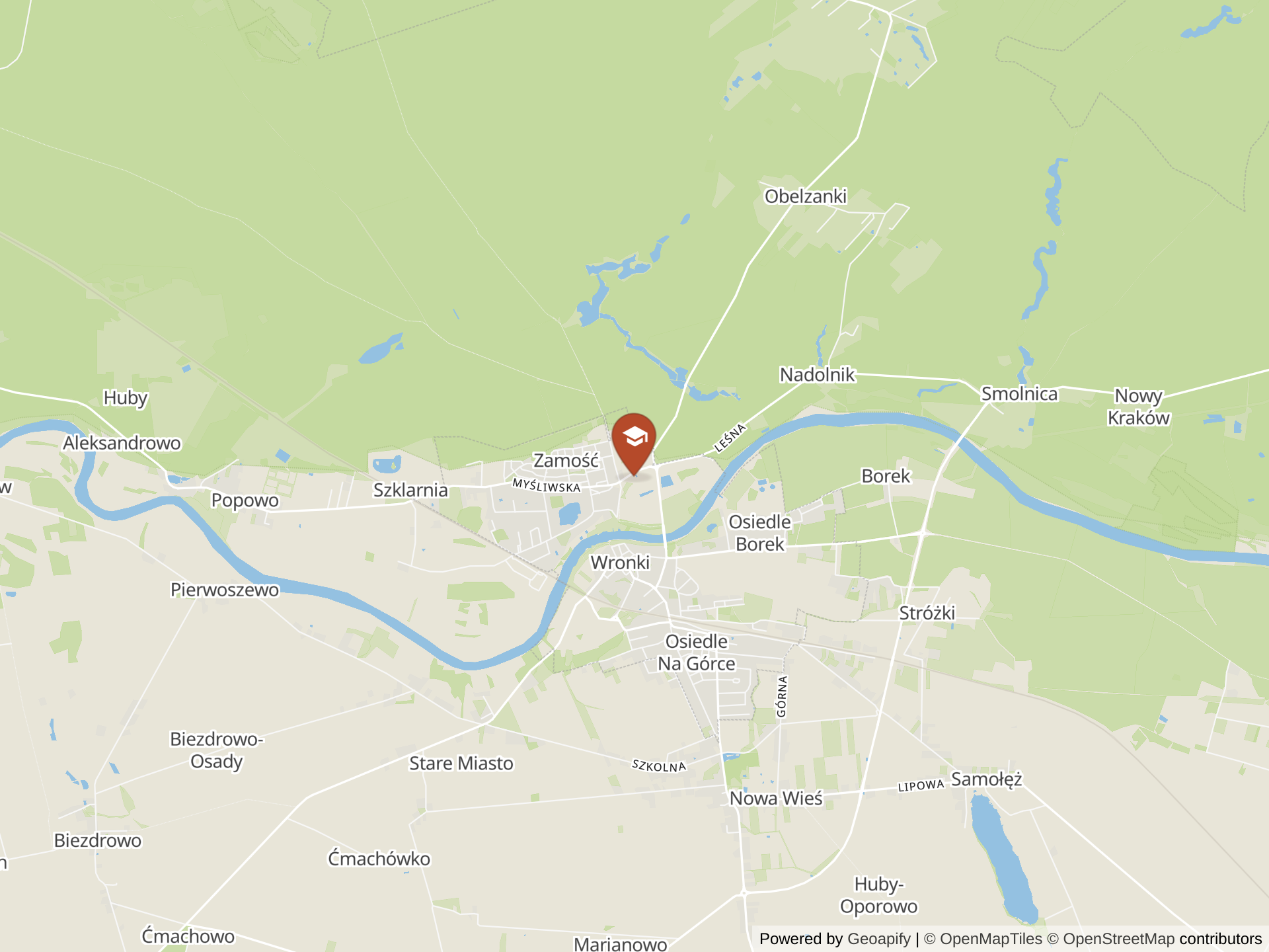 Map of The Non-public Athletic Championship Grammar School in Wronki