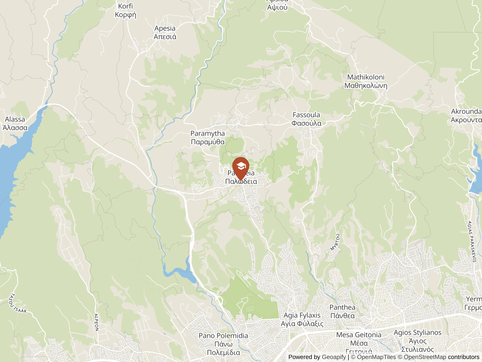 Map of The Island Private School of Limassol