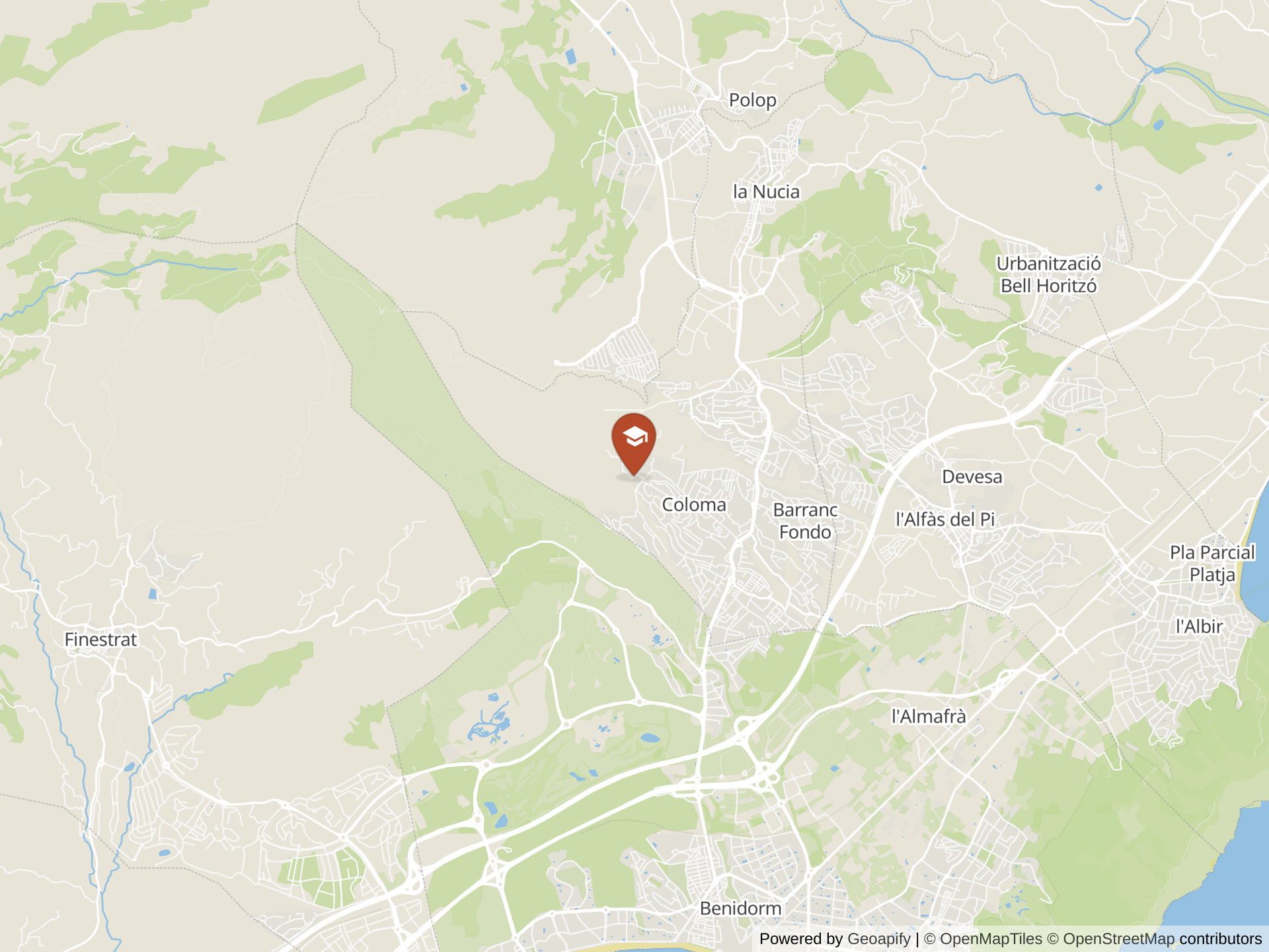 Map of Elian's British School of La Nucia