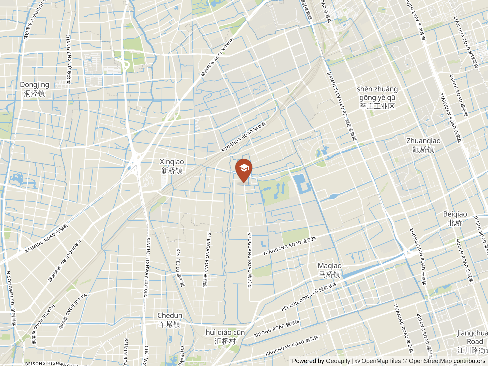Map of Dehong Shanghai International Chinese School