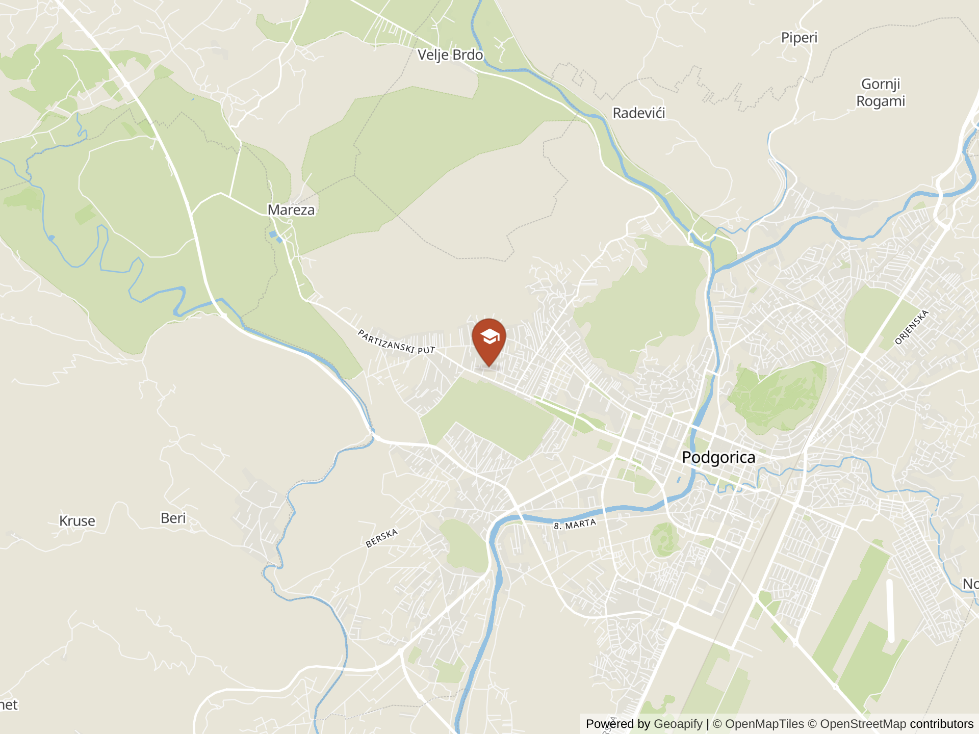 Map of United Kids International Montenegro
