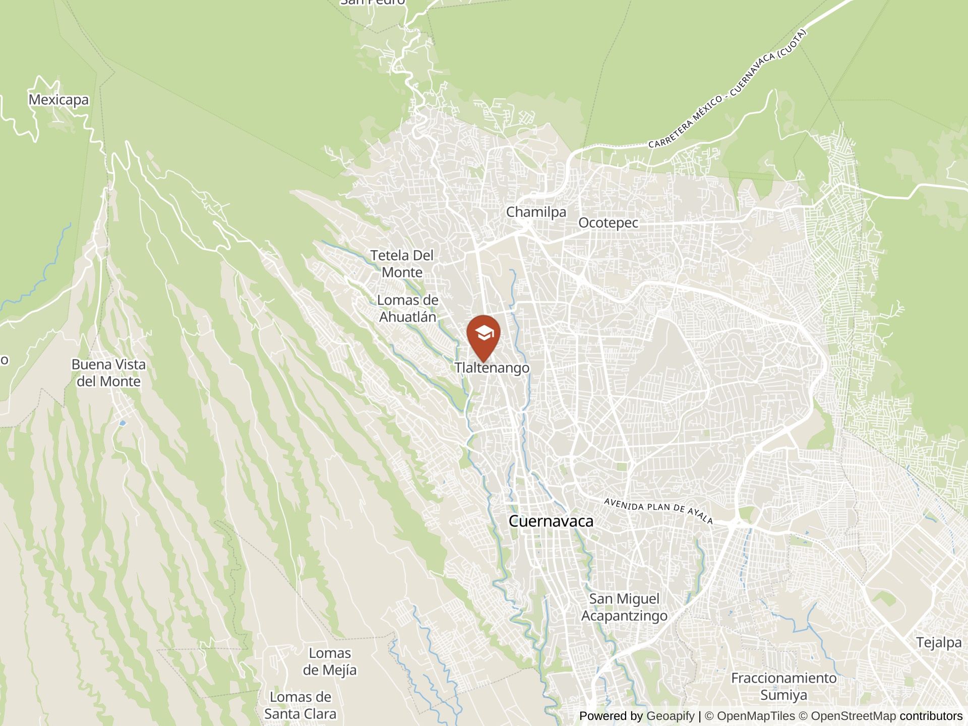 Map of Marymount School, Cuernavaca