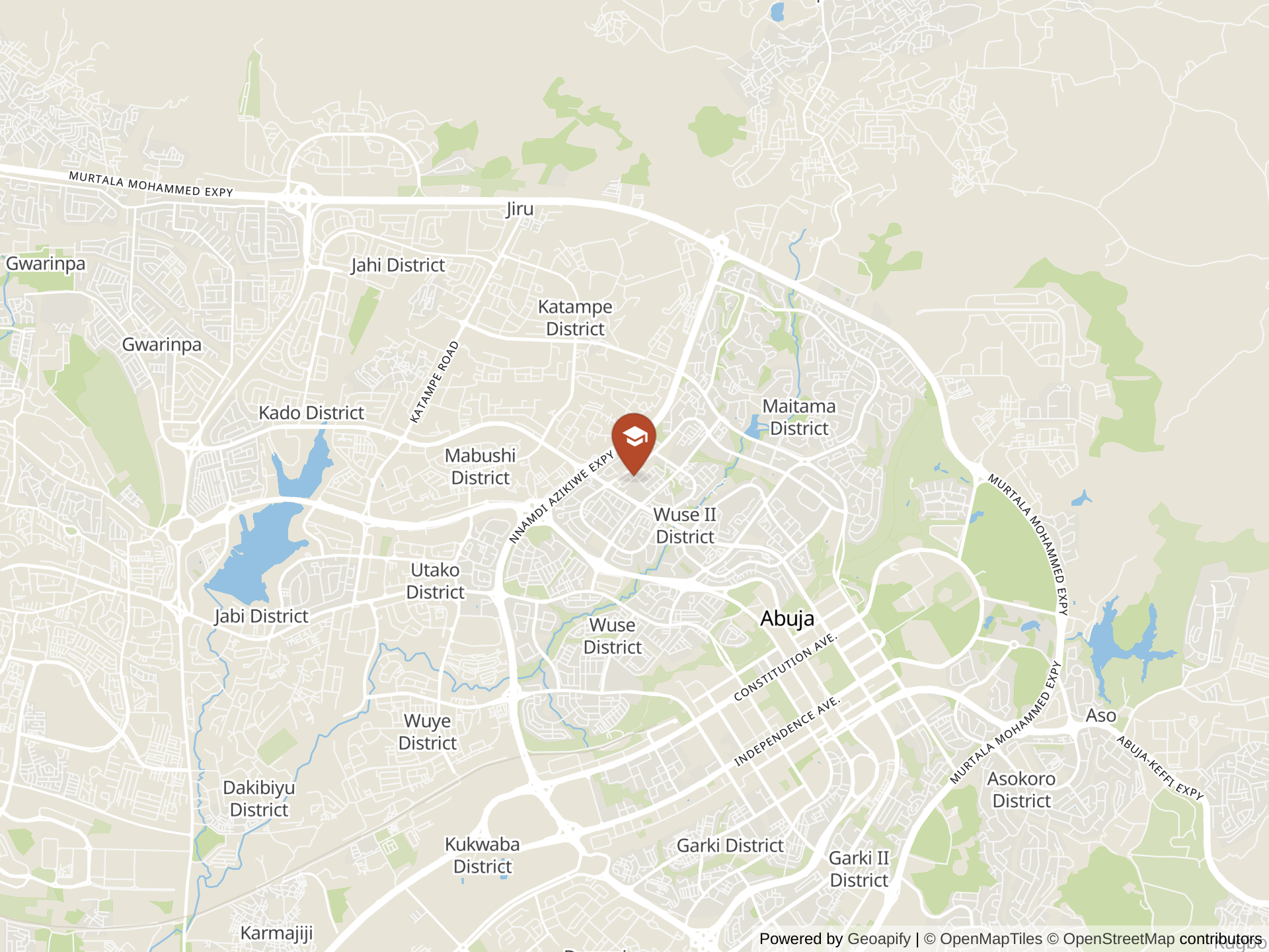 Map of Nigerian Tulip International Colleges, Abuja