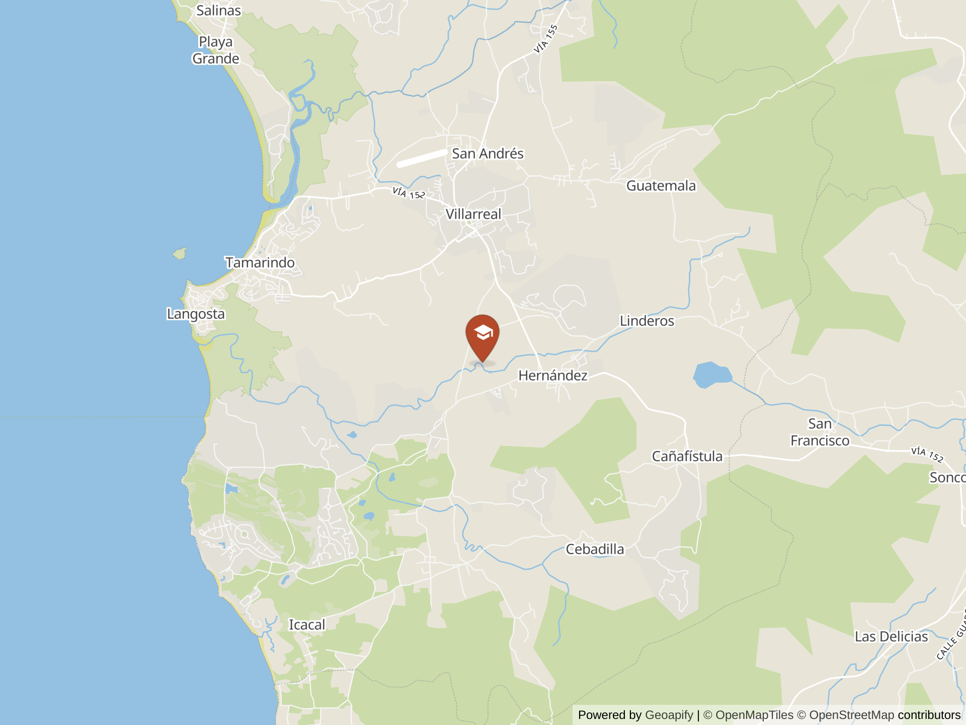 Map of Journey School of Costa Rica