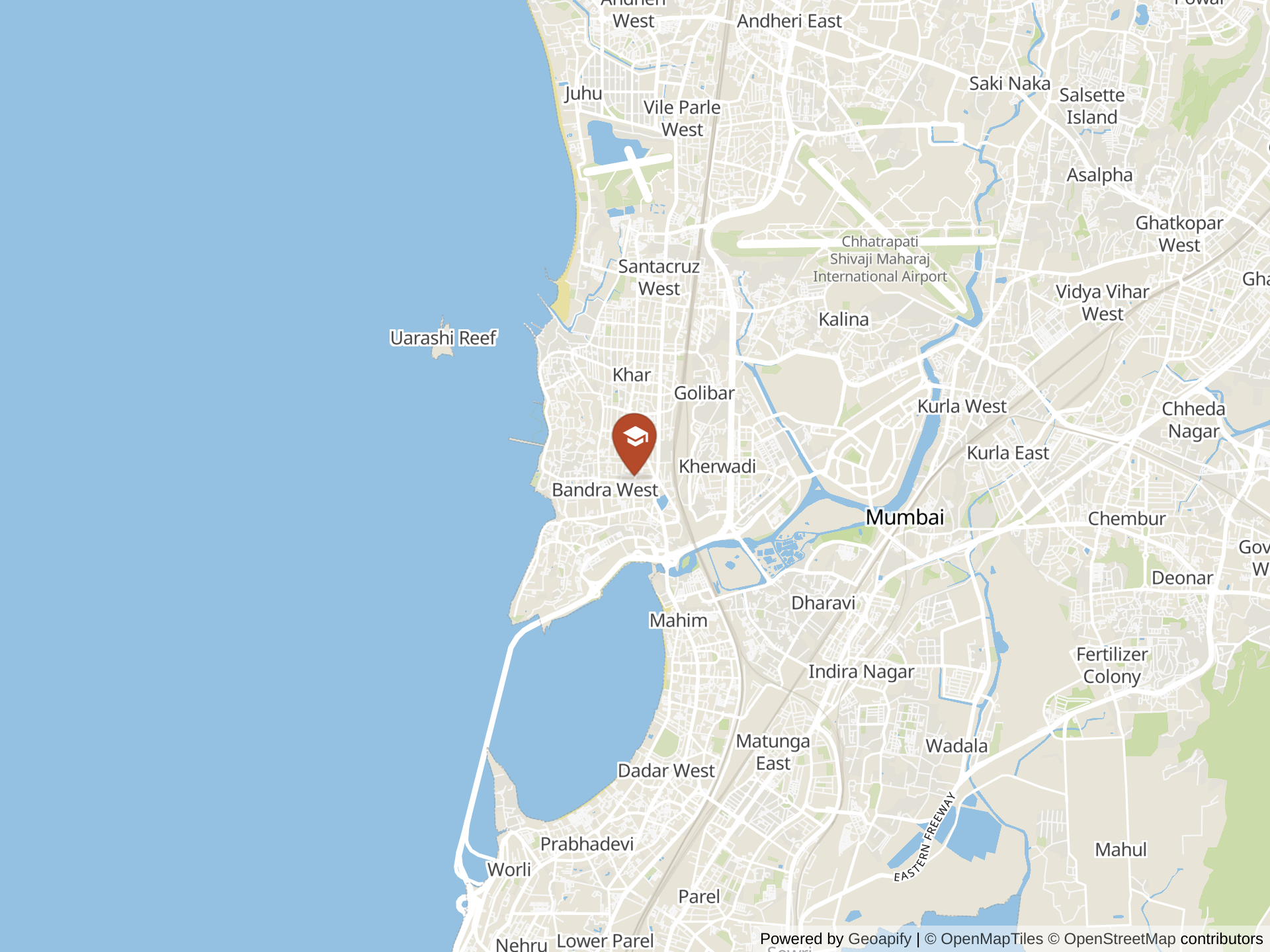 Map of Stellar World School, Bandra