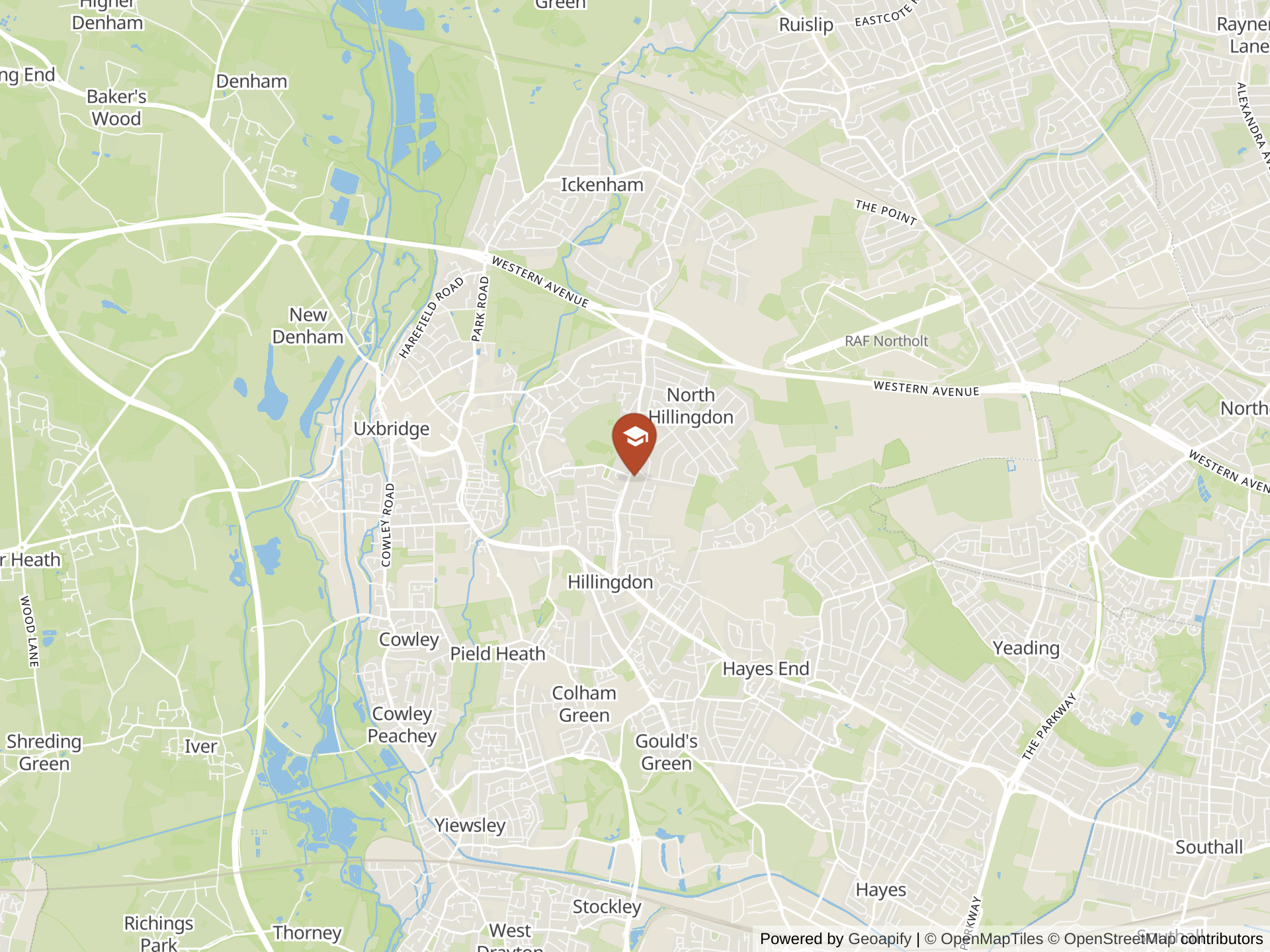 Mapa de ACS Hillingdon International School