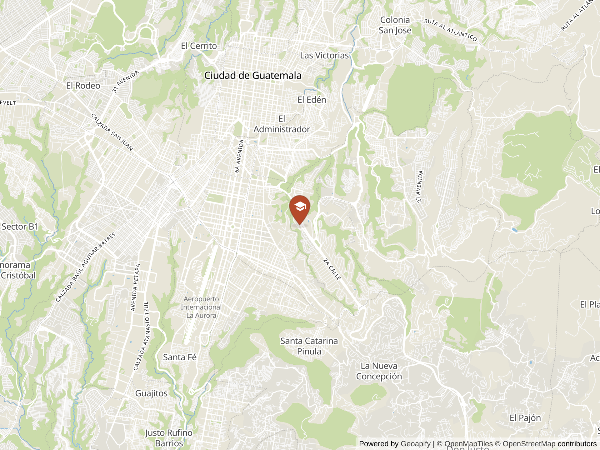Map of American School of Guatemala