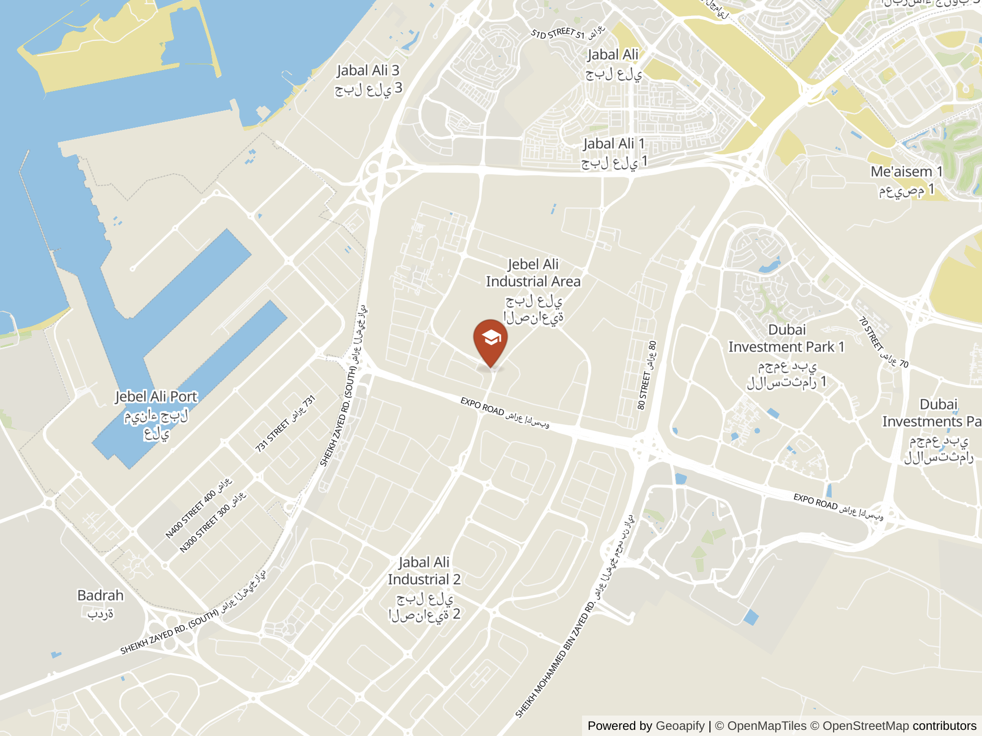 Map of Dubai International Academy