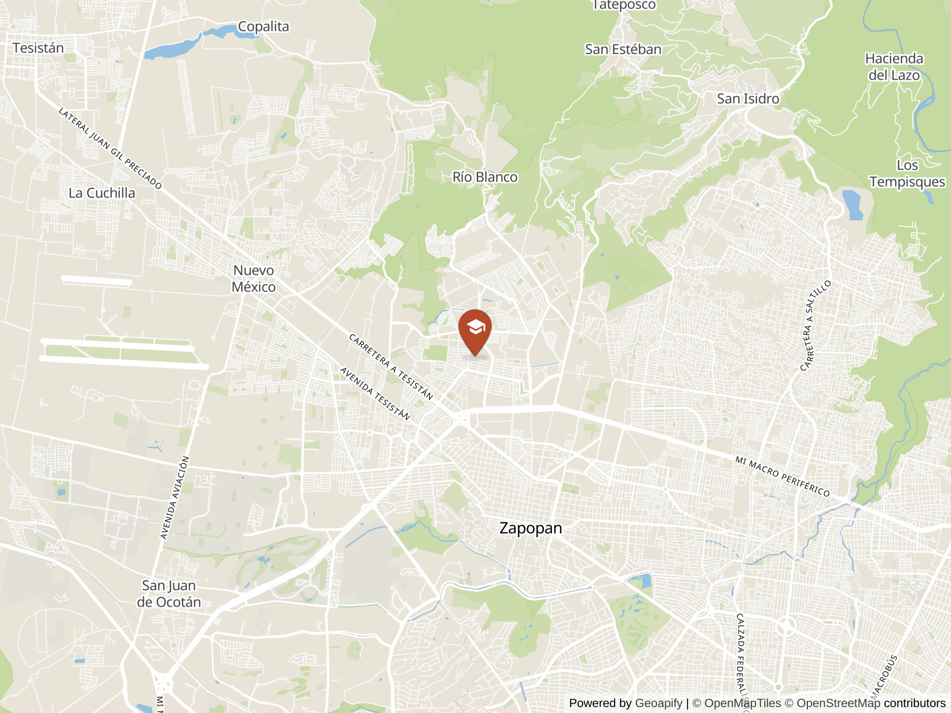 Map of Instituto Thomas Jefferson Guadalajara - Valle Real