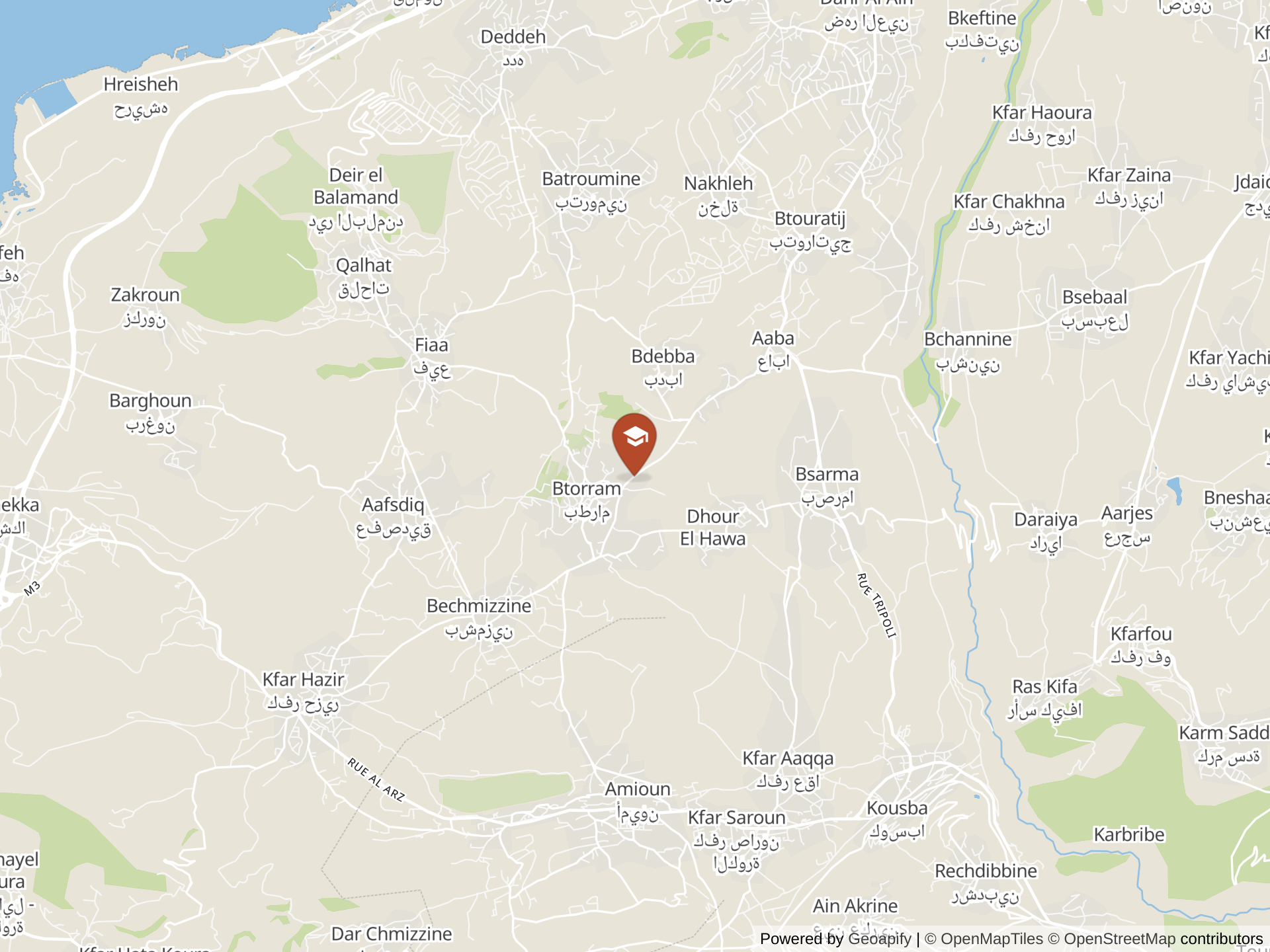 Mapa de LWIS-Universal School of Lebanon (LWIS-USL)