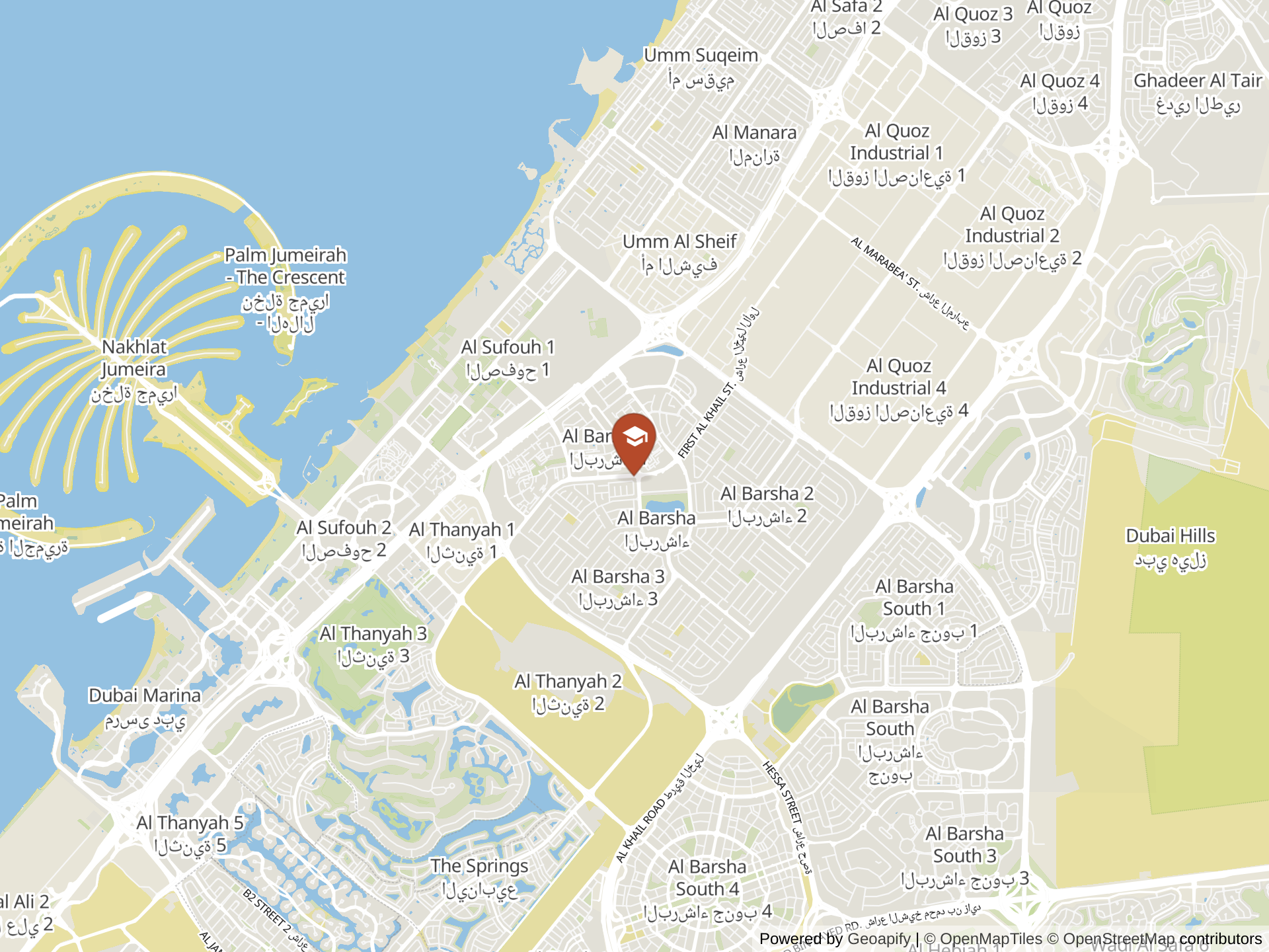 Mapa de Mirdif American School