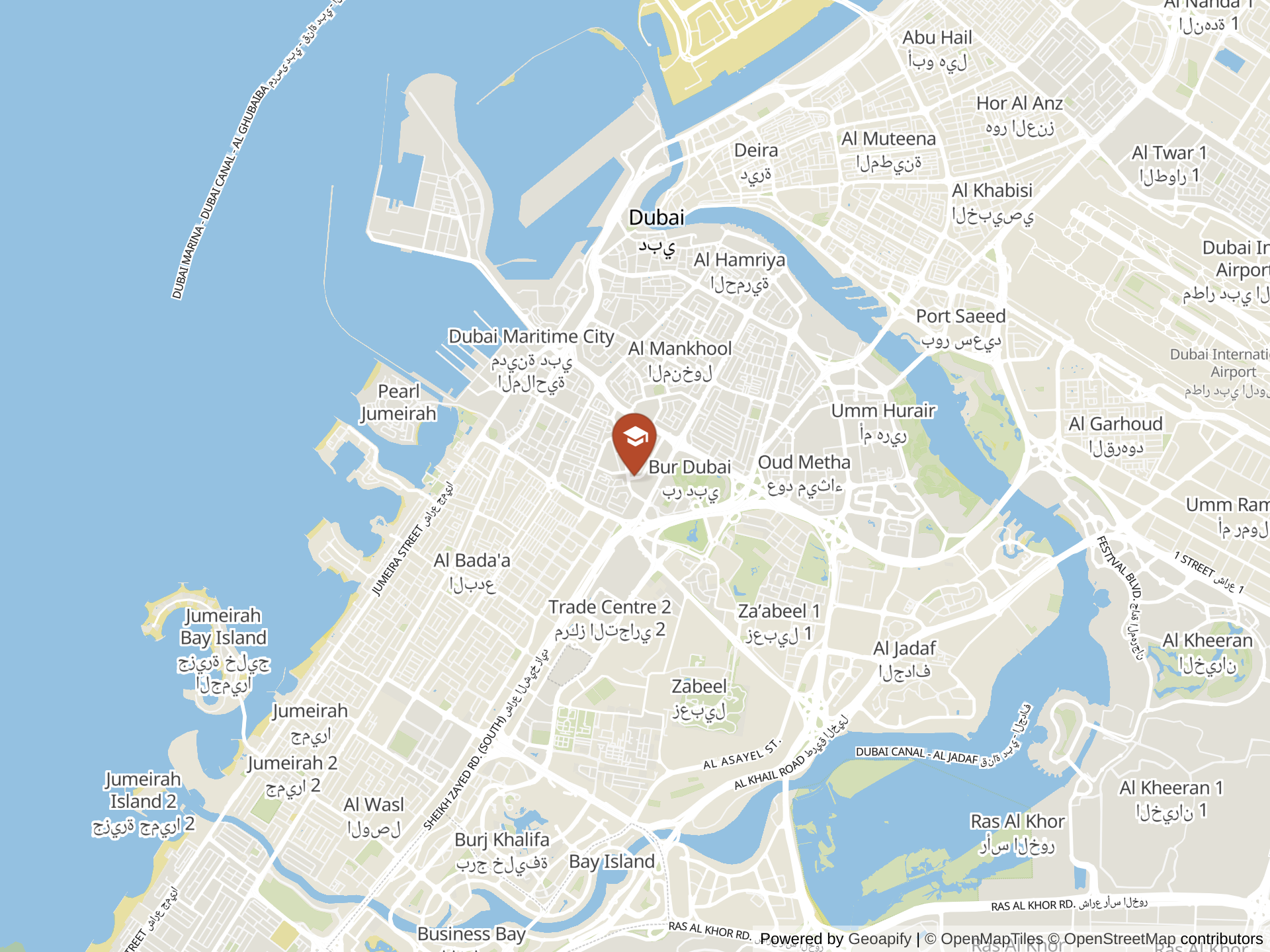 Map of Sharjah American International School - Dubai