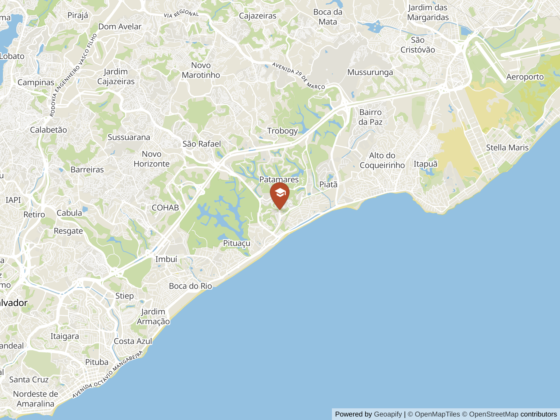 Mapa de Pan American School of Bahia