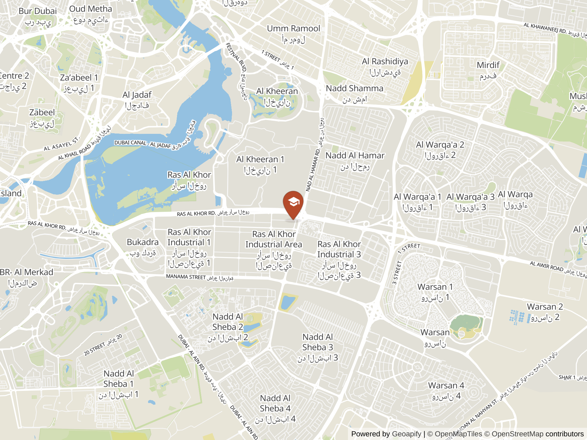 Mapa de Dubai International Private School - Al Quoz