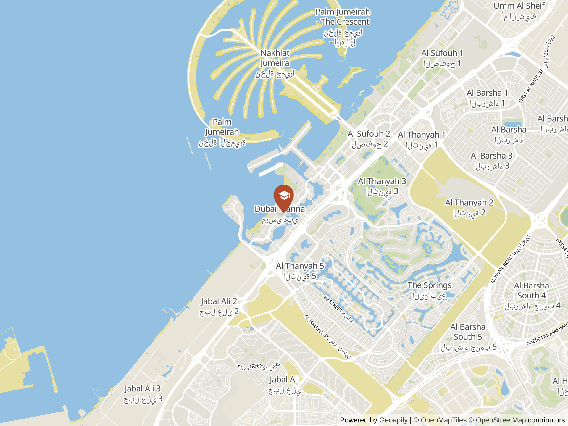 Mapa de Dubai International Private School-Garhoud