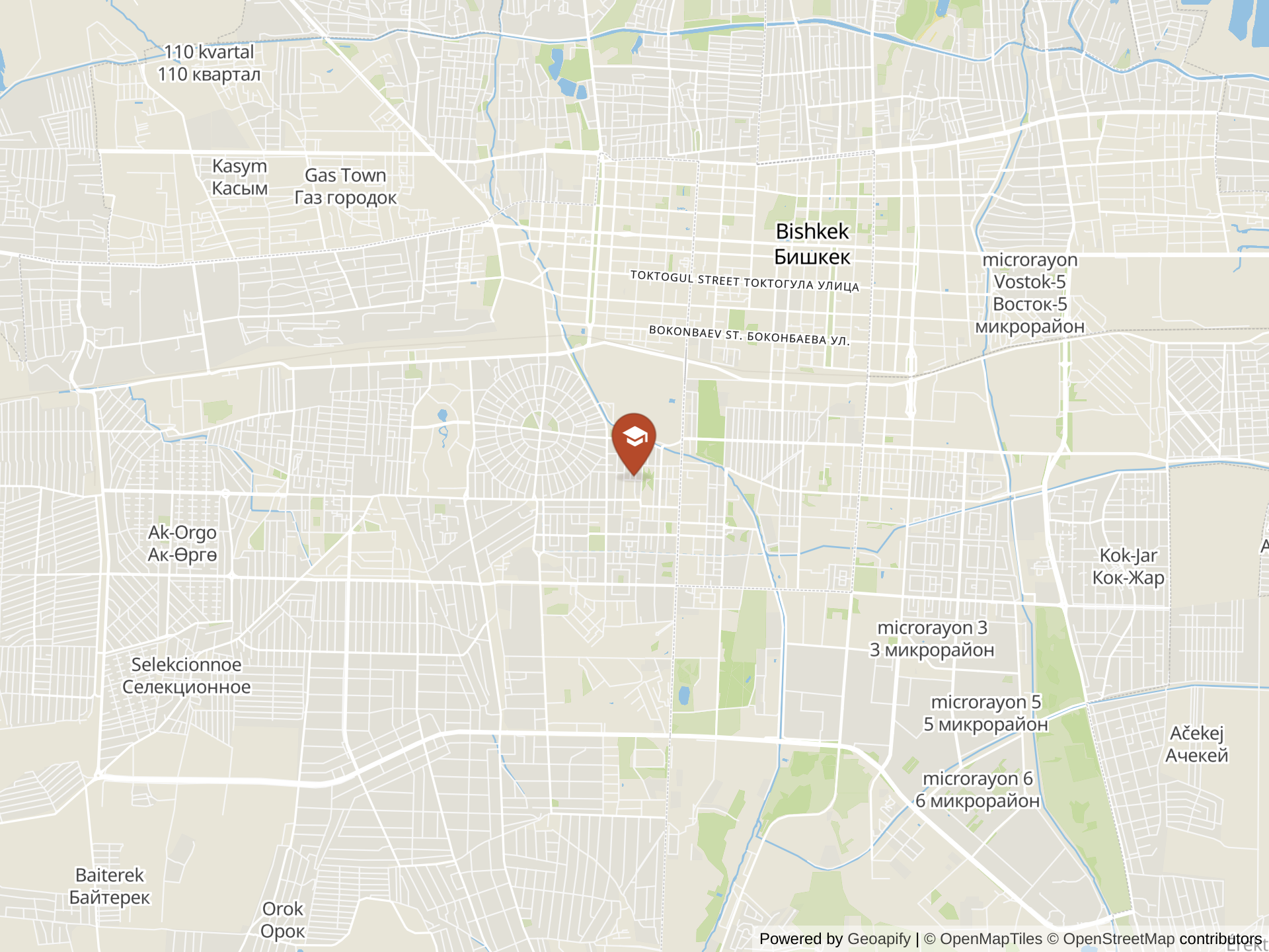 Mapa de Bishkek International School