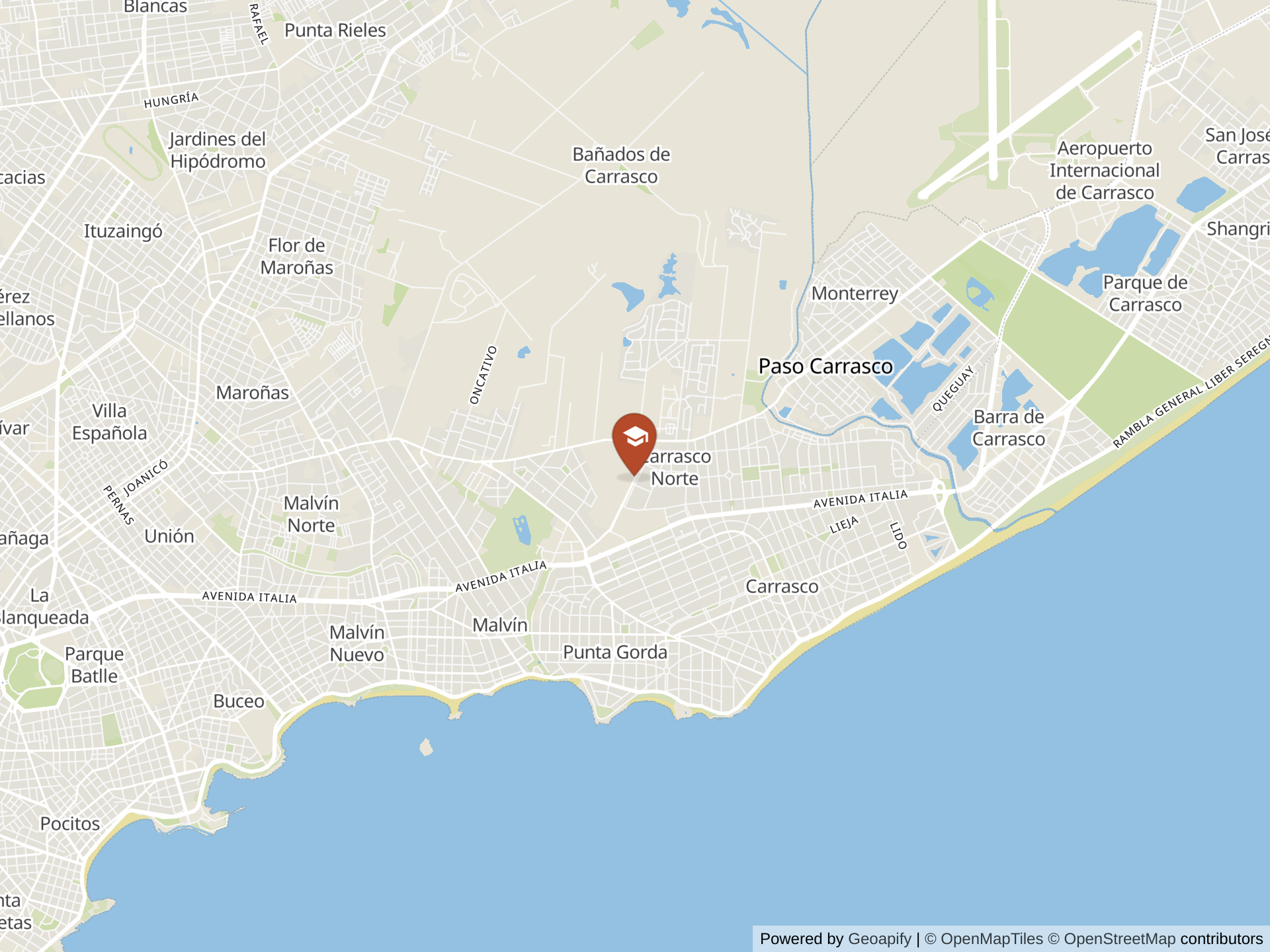 Map of Uruguayan American School