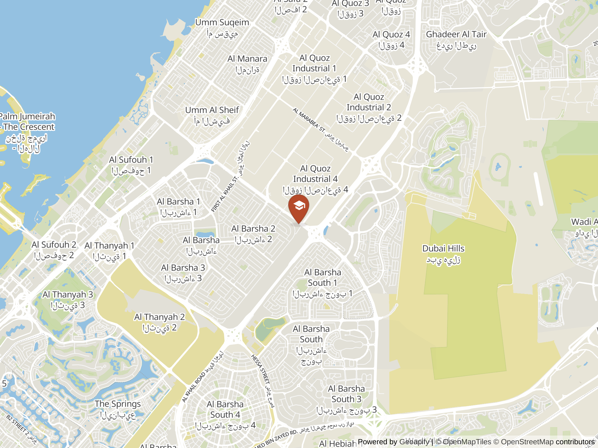 Map of Al Mawakeb School - Al Barsha