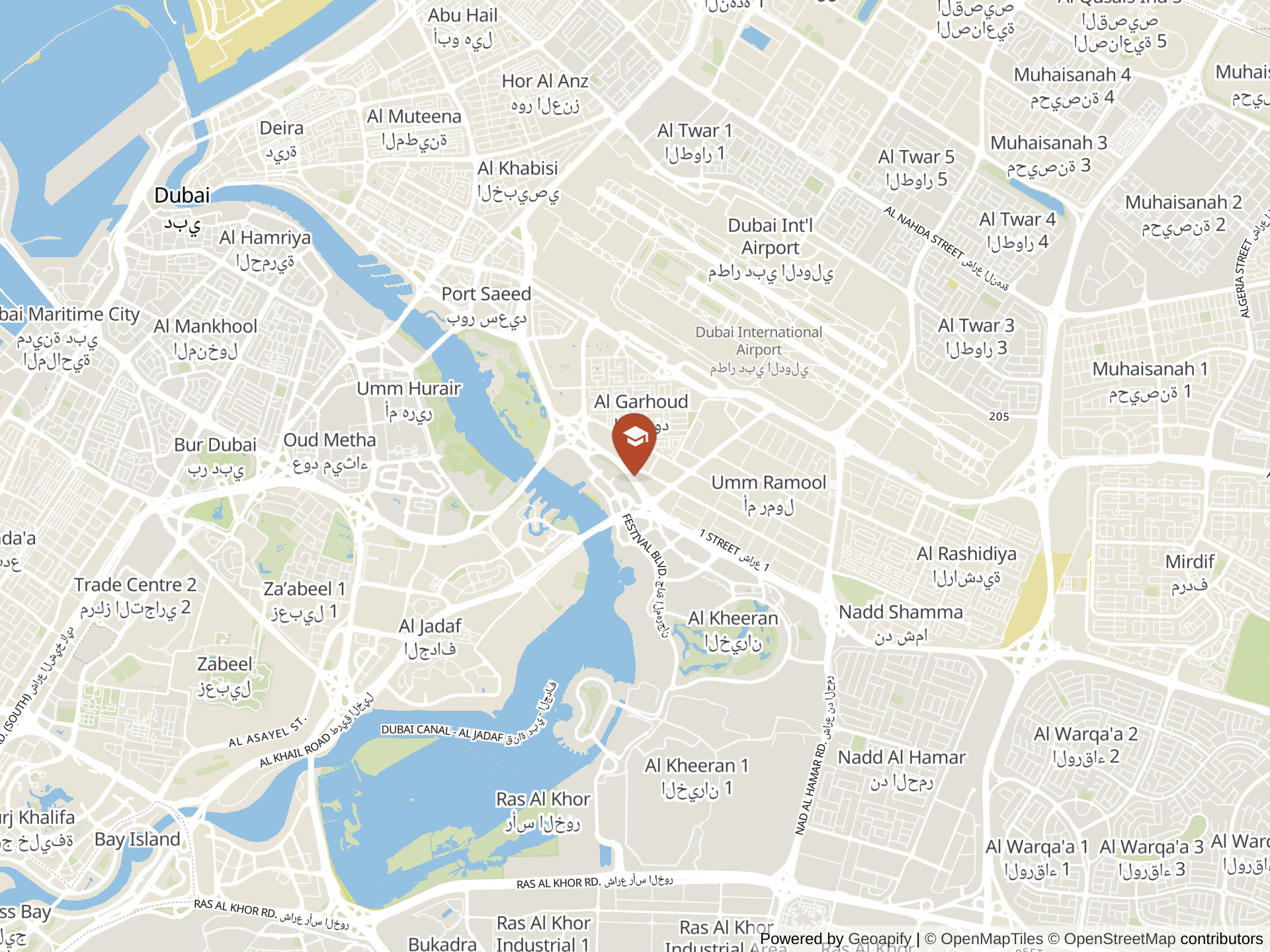 Al Mawakeb School - Al Garhoudの地図