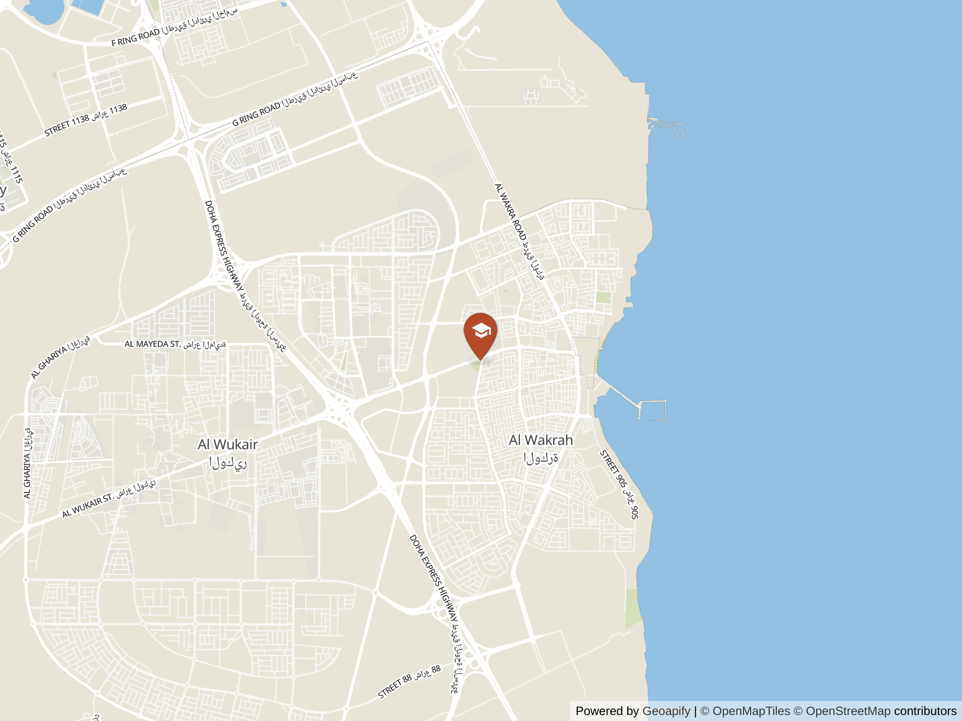 Map of GEMS American Academy Qatar