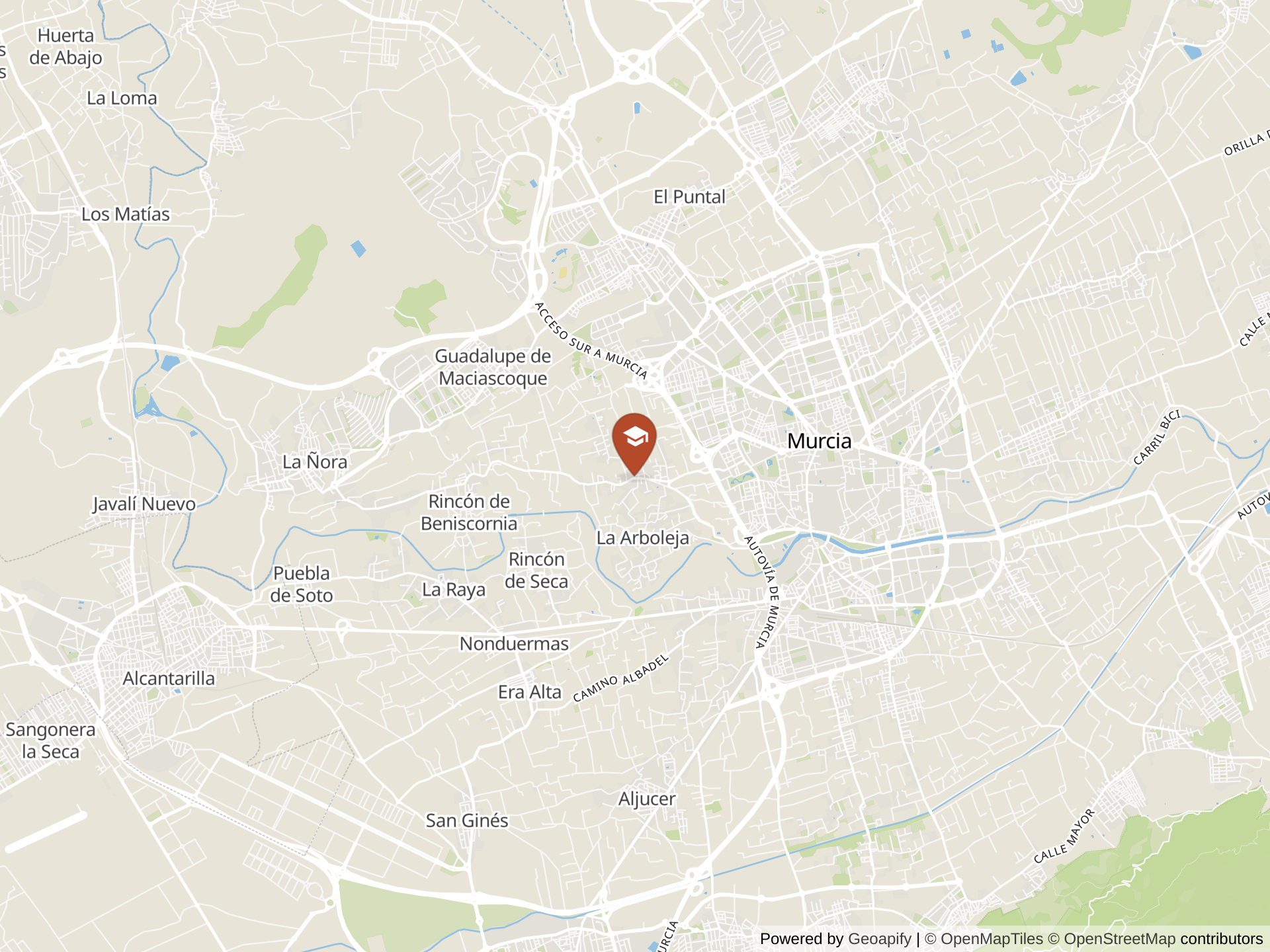 Map of Cuatronaranjos Murcia Active School