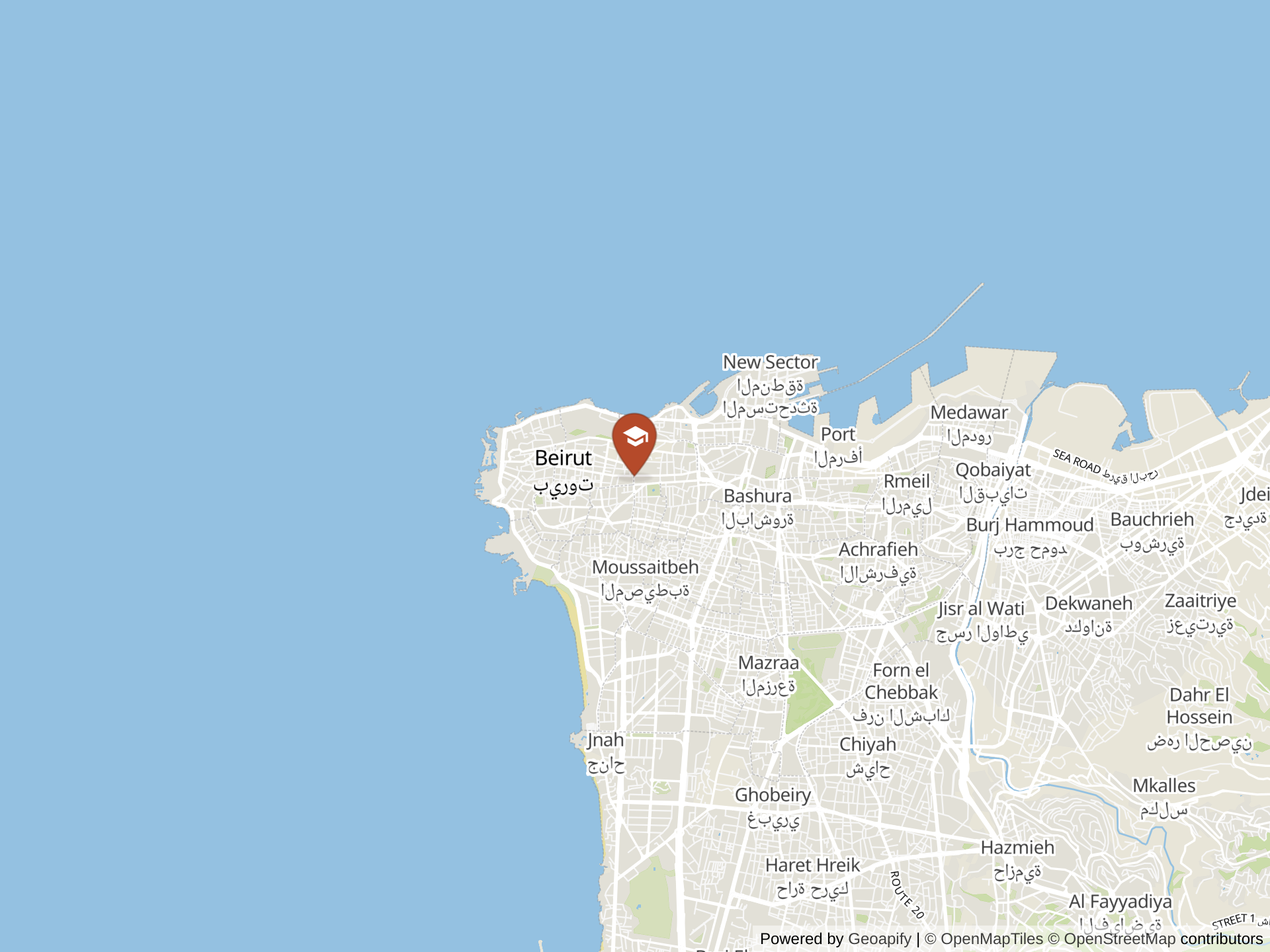 Mapa de National Evangelical School in Nabatieh