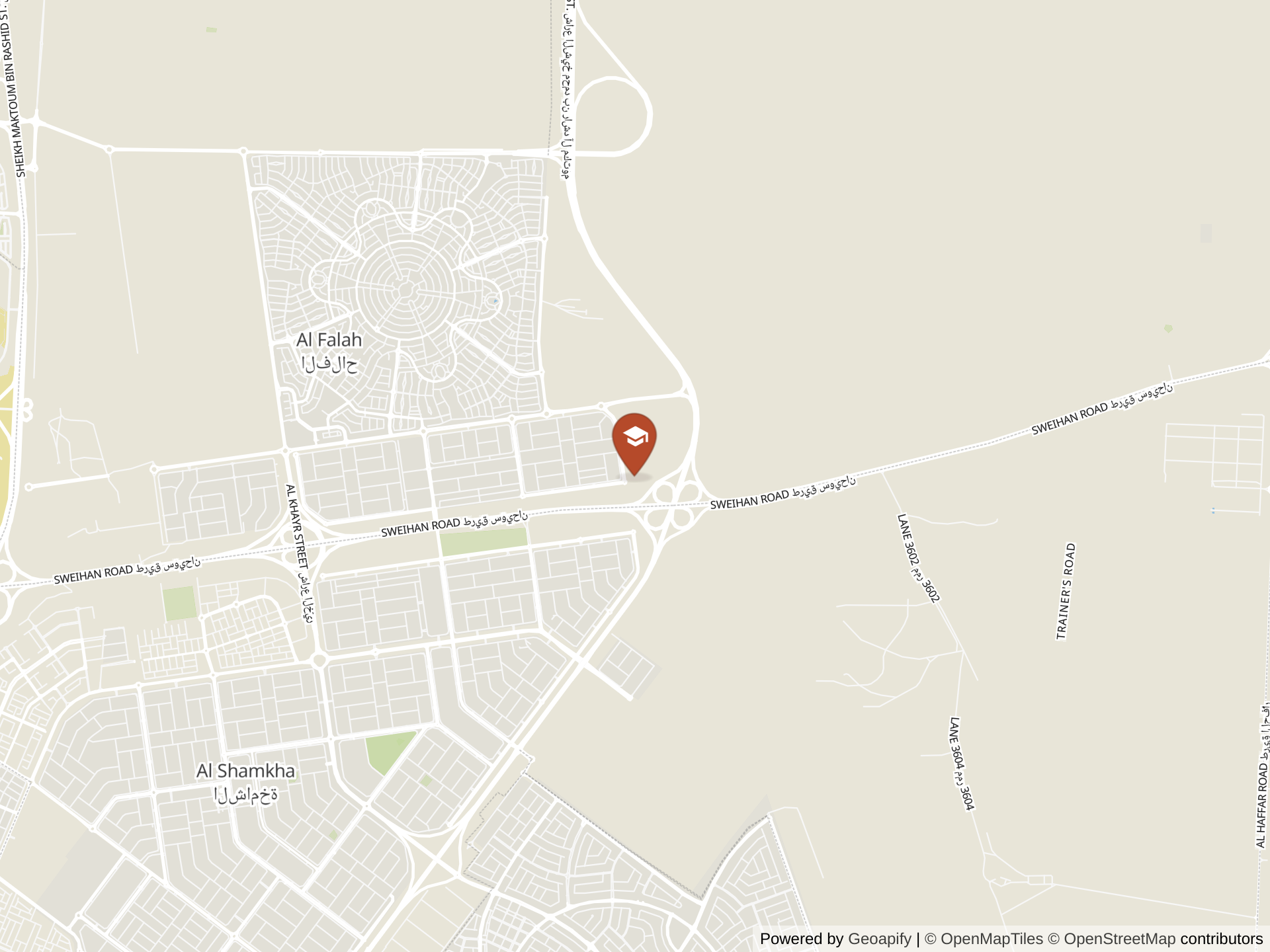Ajyal International School - Al Falahの地図