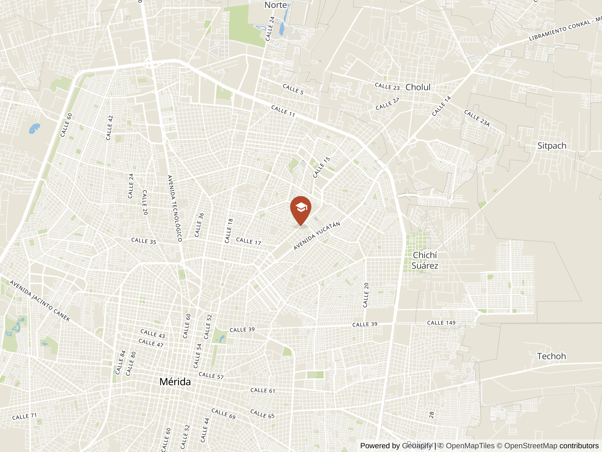 Map of Madison International School, Campus-Country Merida