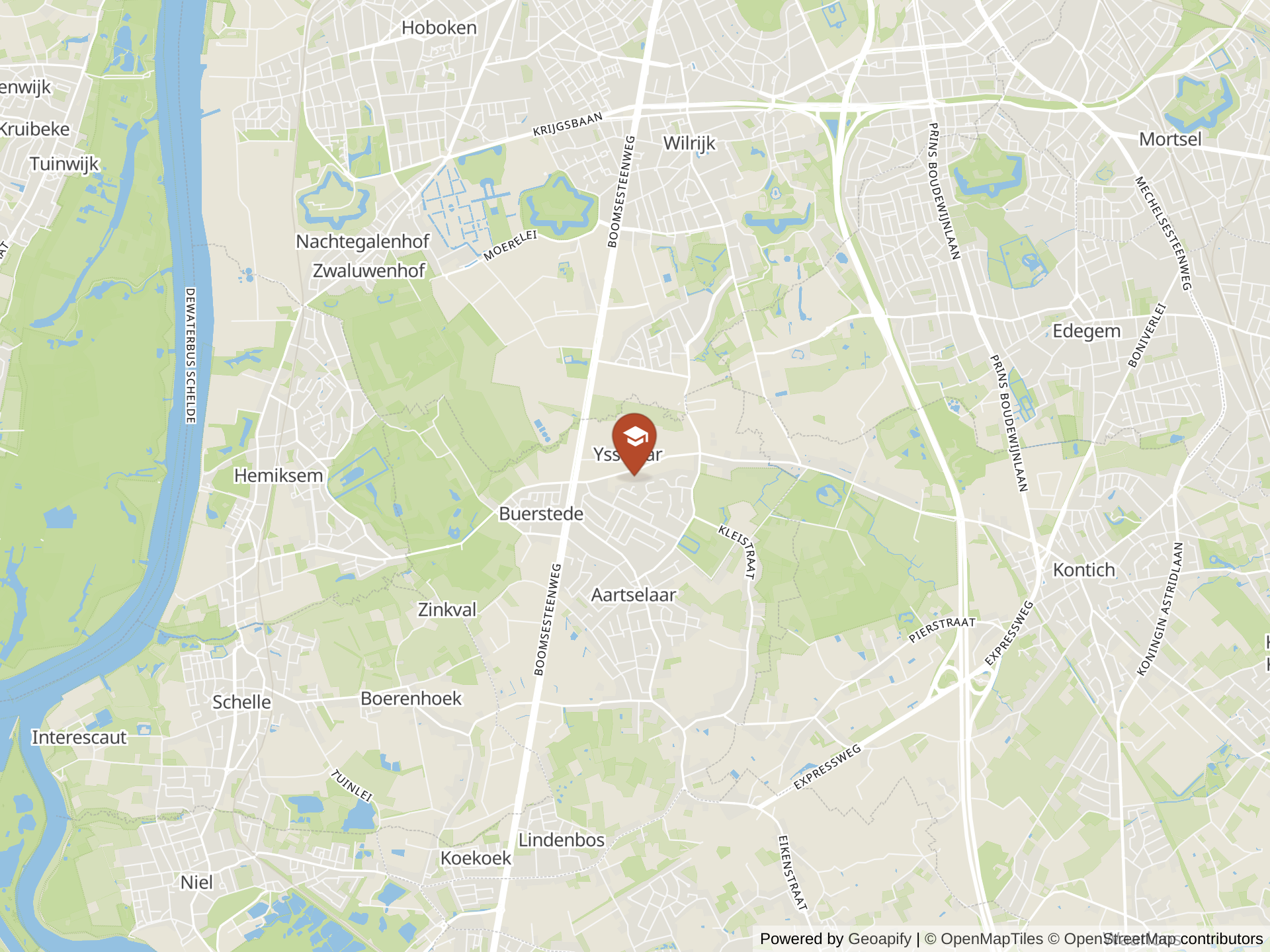 Map of International School of Belgium