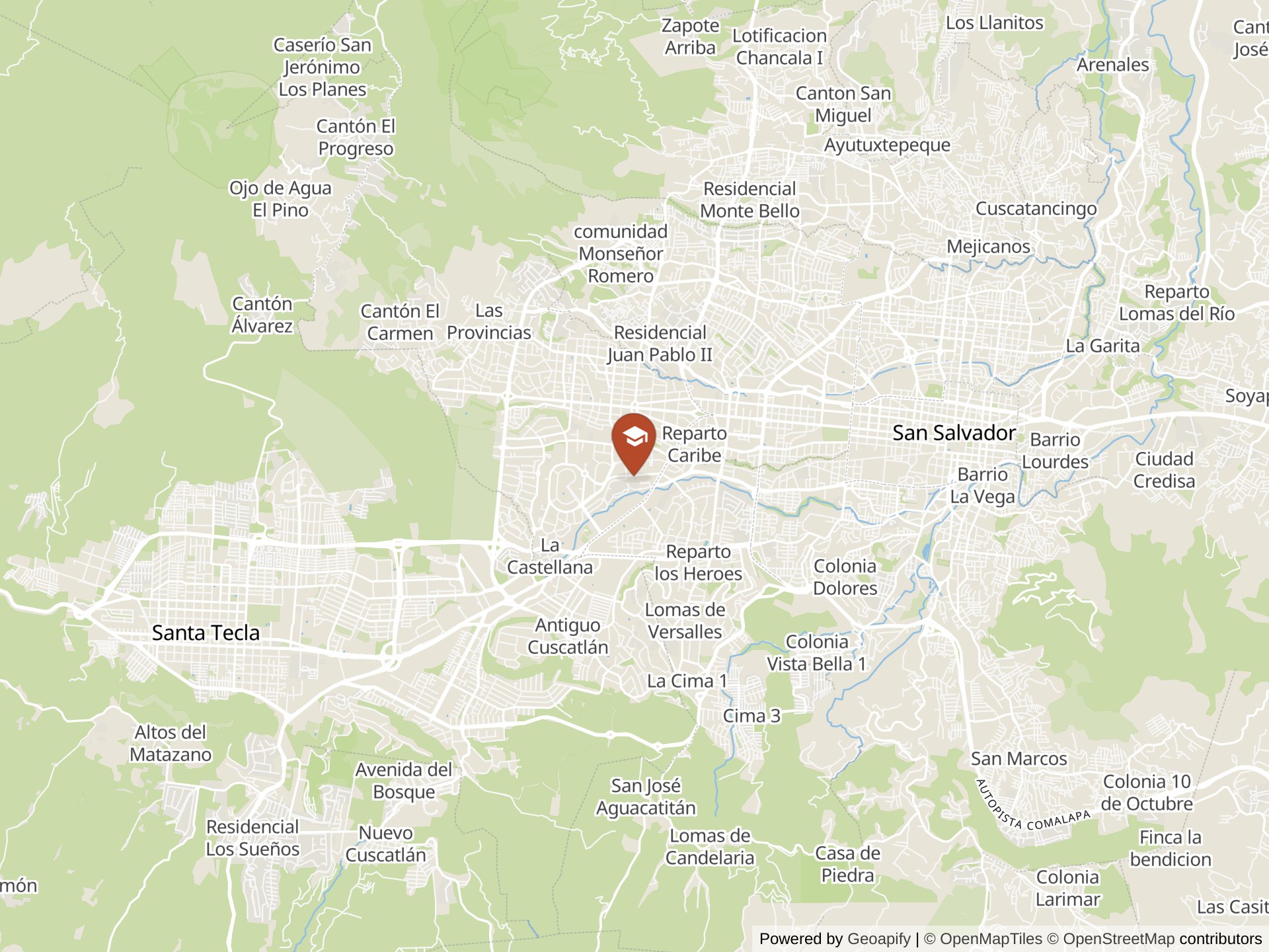 The International School of San Salvadorの地図
