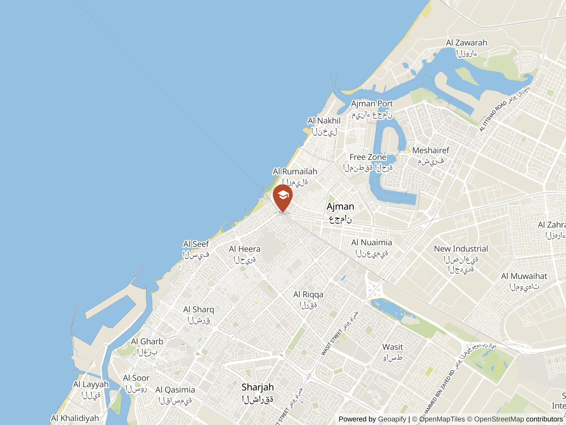 Mapa de Ajman American Private School