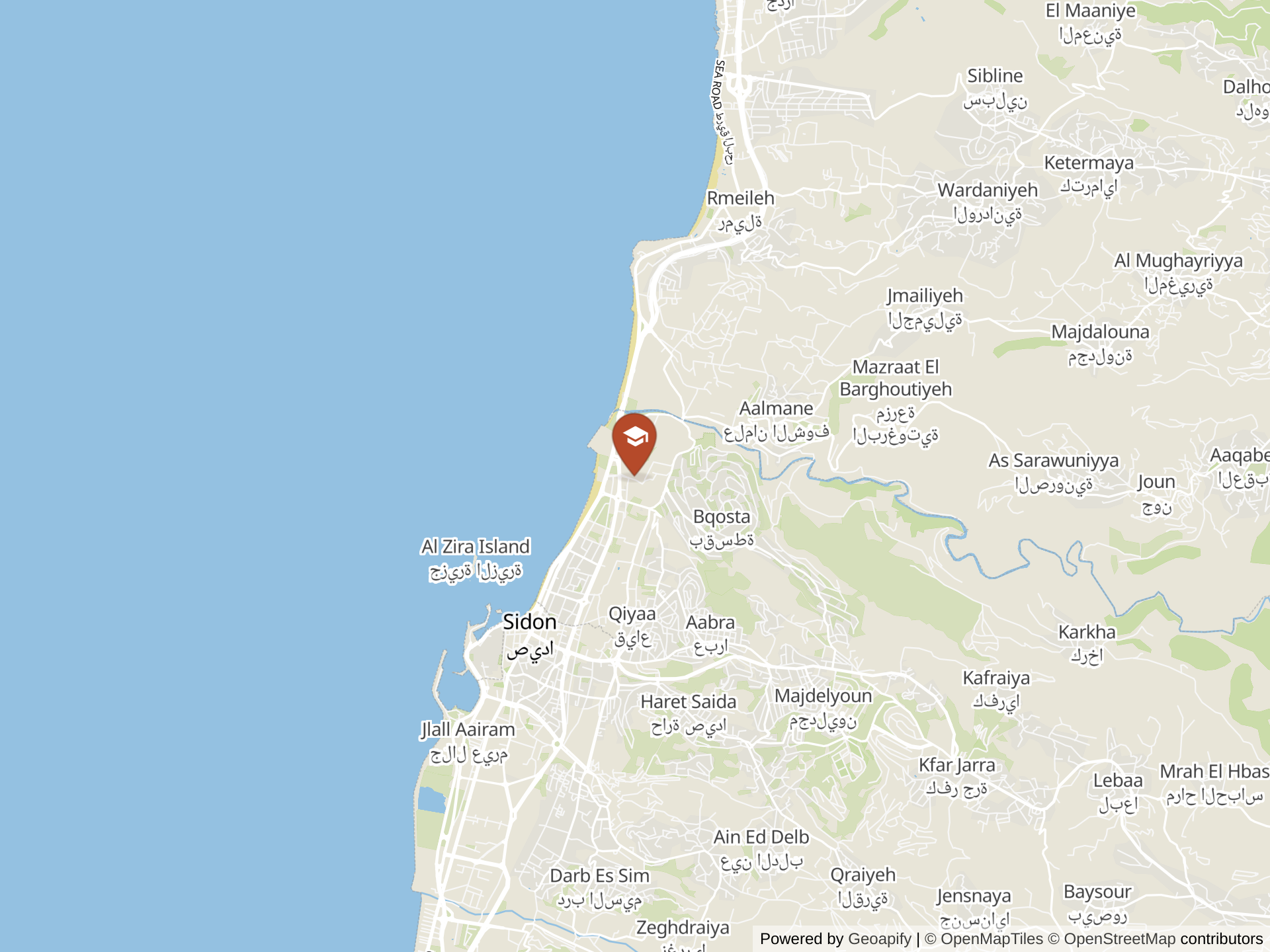 Map of Rafic Hariri High School - Saida