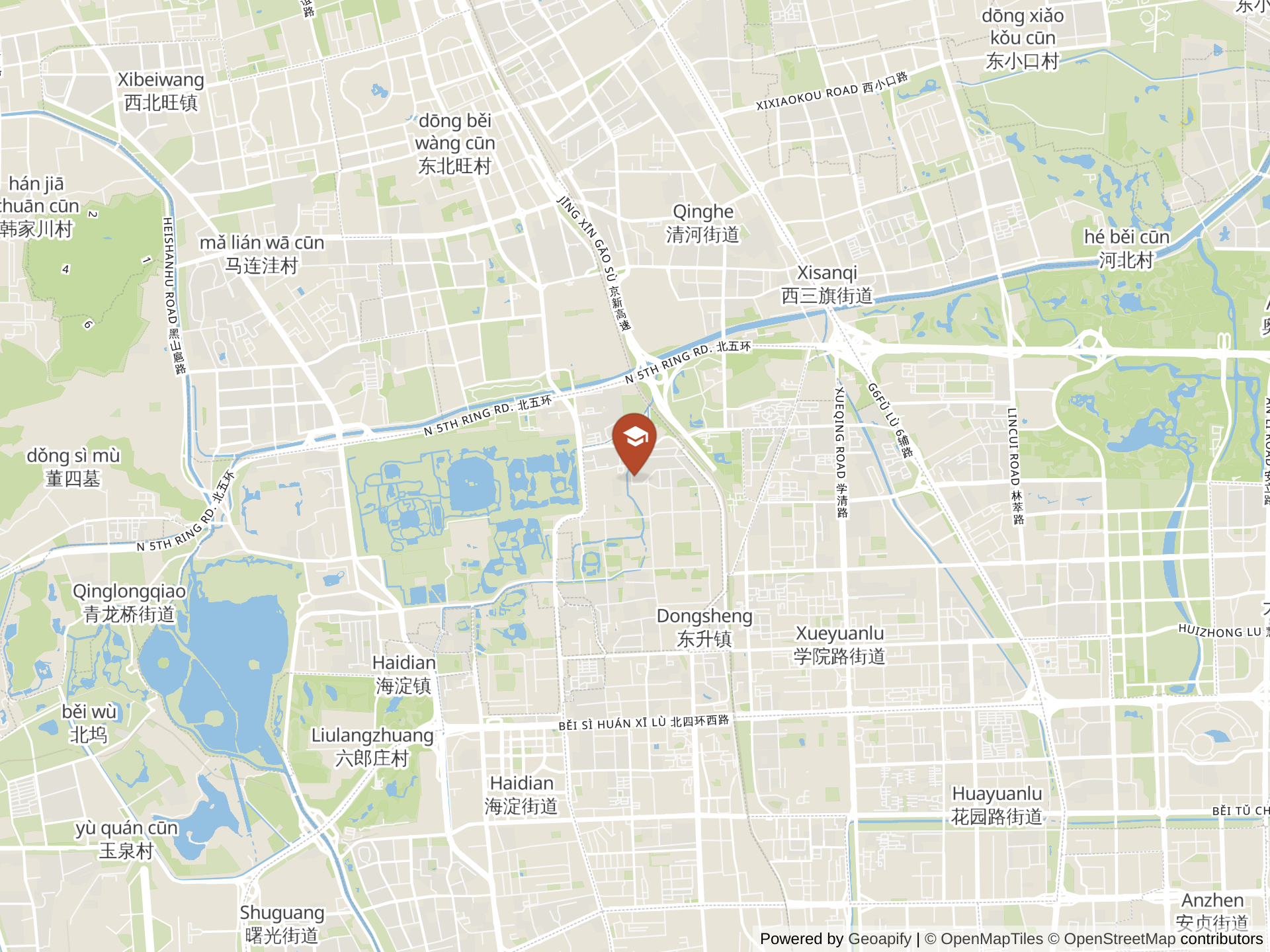 Tsinghua International School Daoxiang Lakeの地図