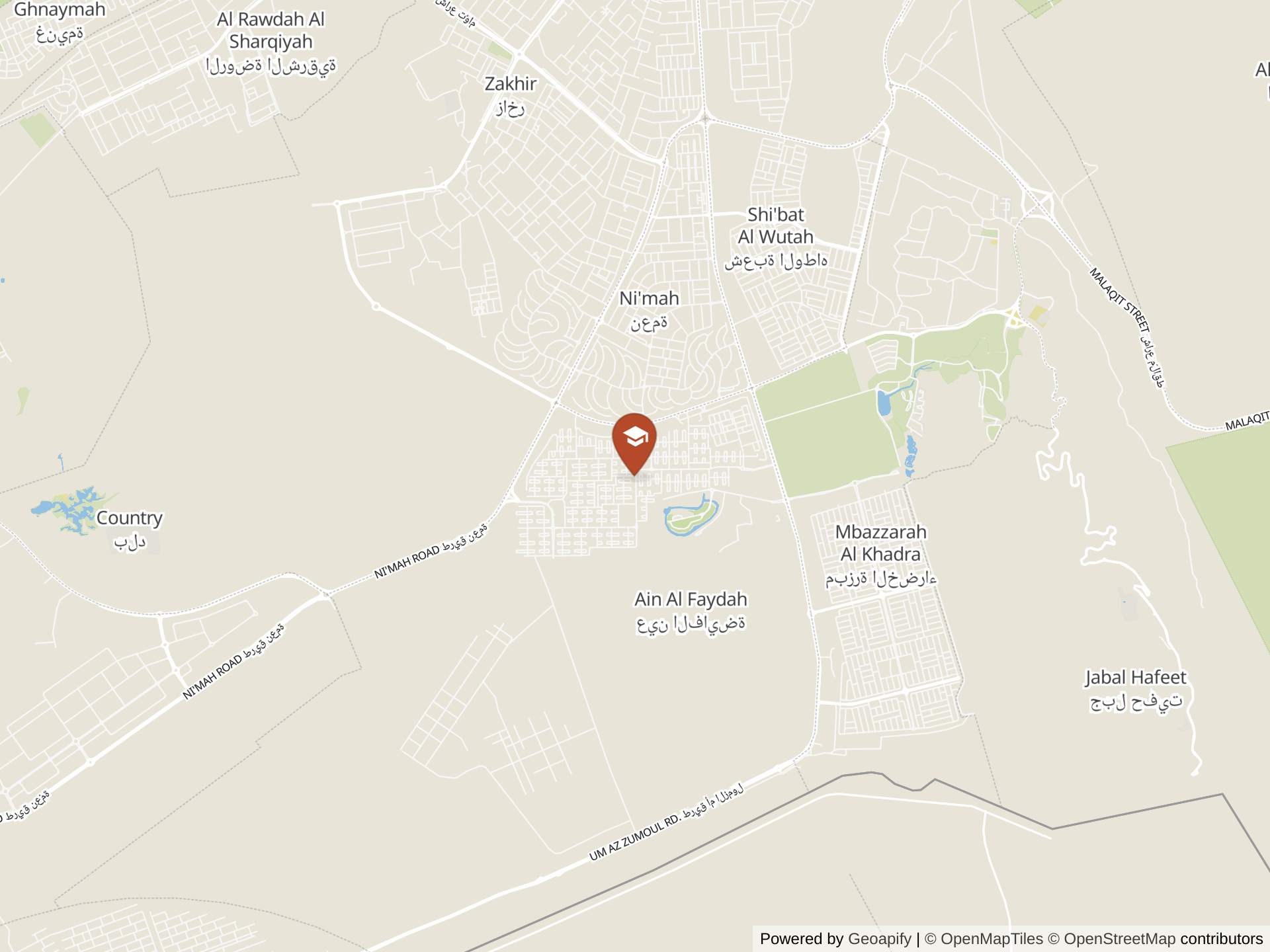 Map of Ain Al Fayedha Charter School
