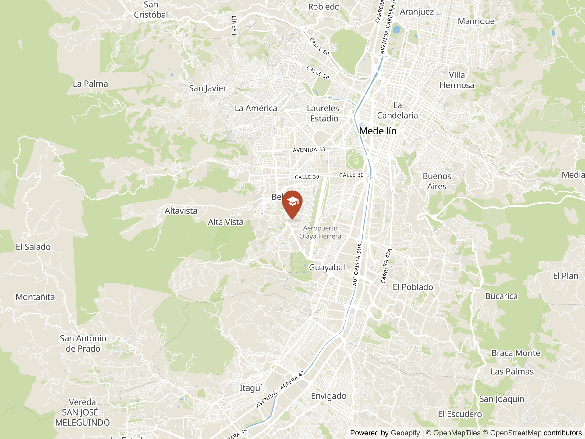 Map of American Cooperative School La Paz