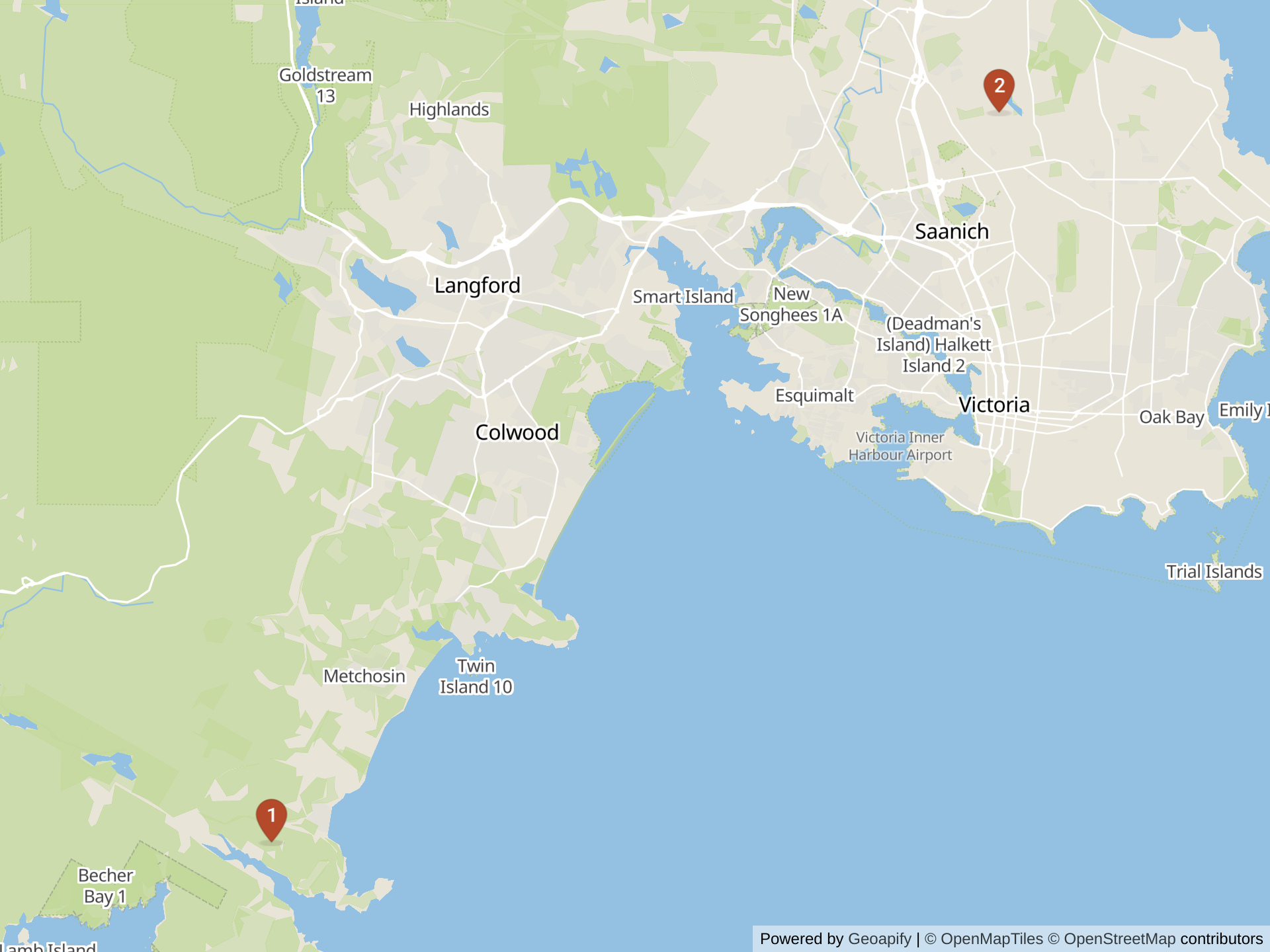 Mapa de colegios internacionales en Victoria