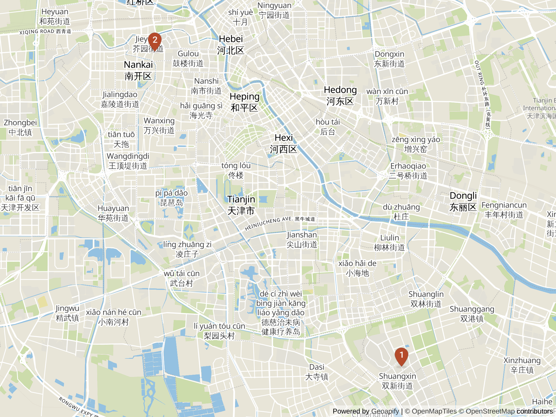 톈진 국제학교 지도