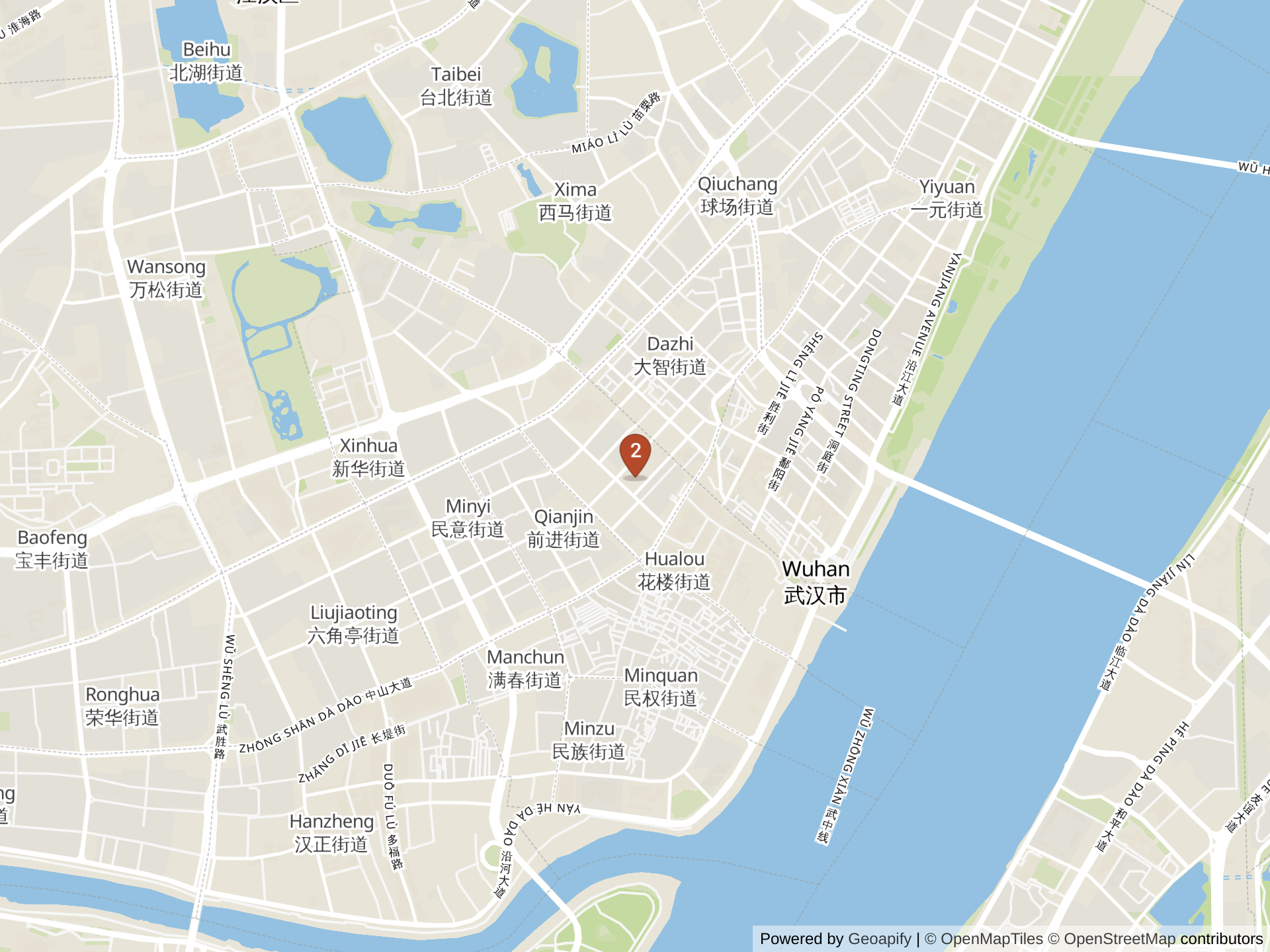 Mapa de colegios internacionales en Wuhan