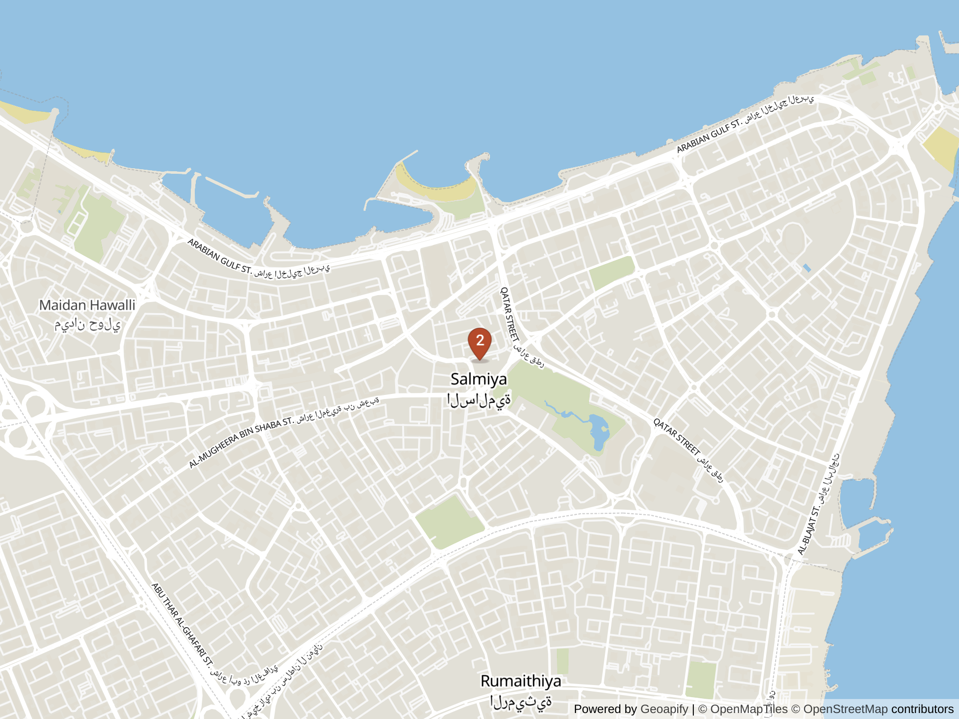 Mapa de colegios internacionales en Salmiya