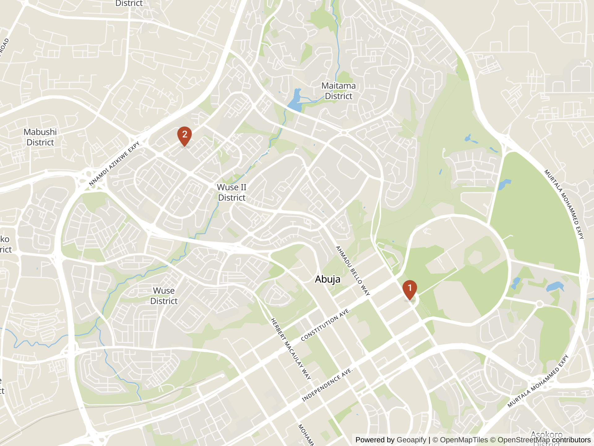 아부자 국제학교 지도